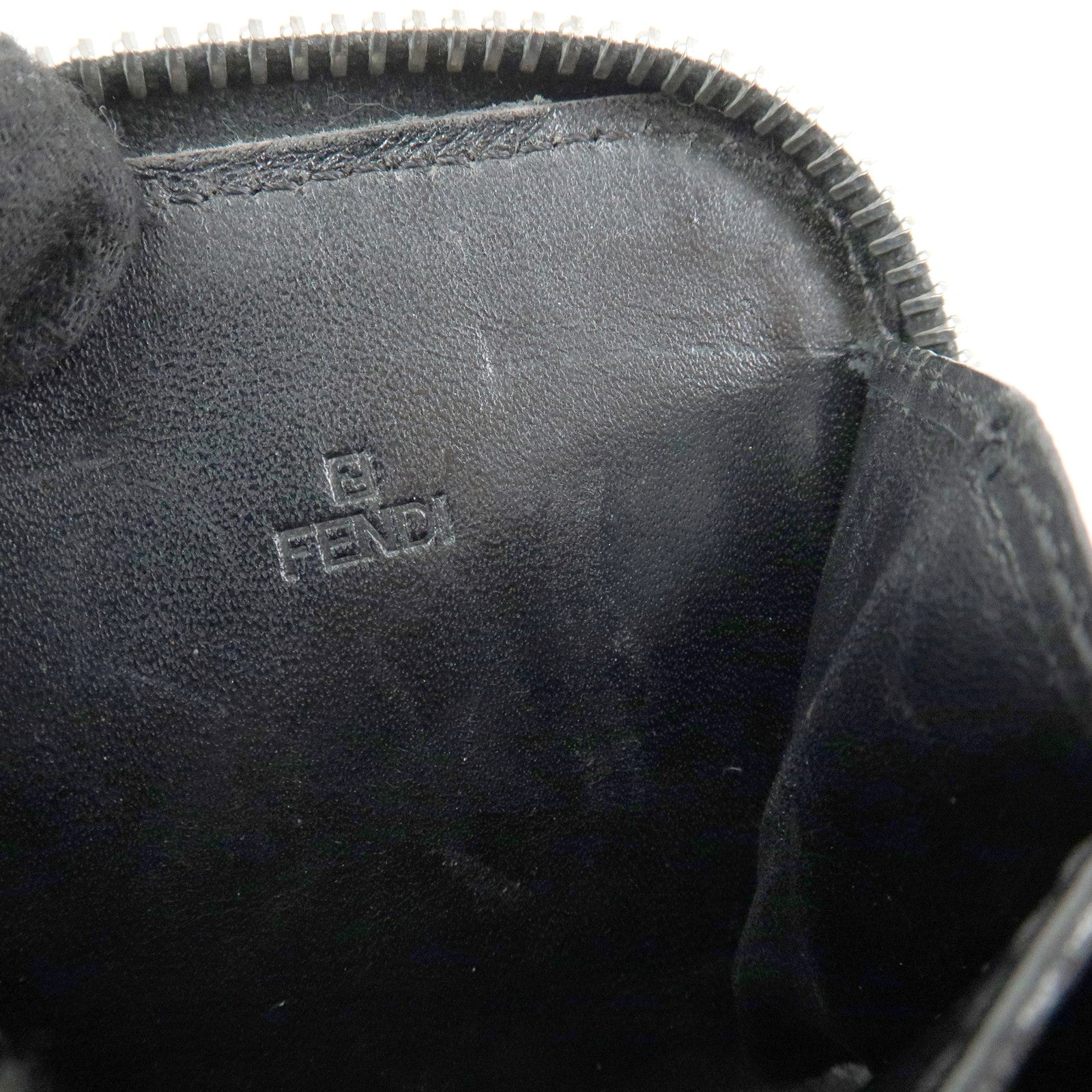 FENDI Zucchino Canvas Coin Case Coin Purse Red