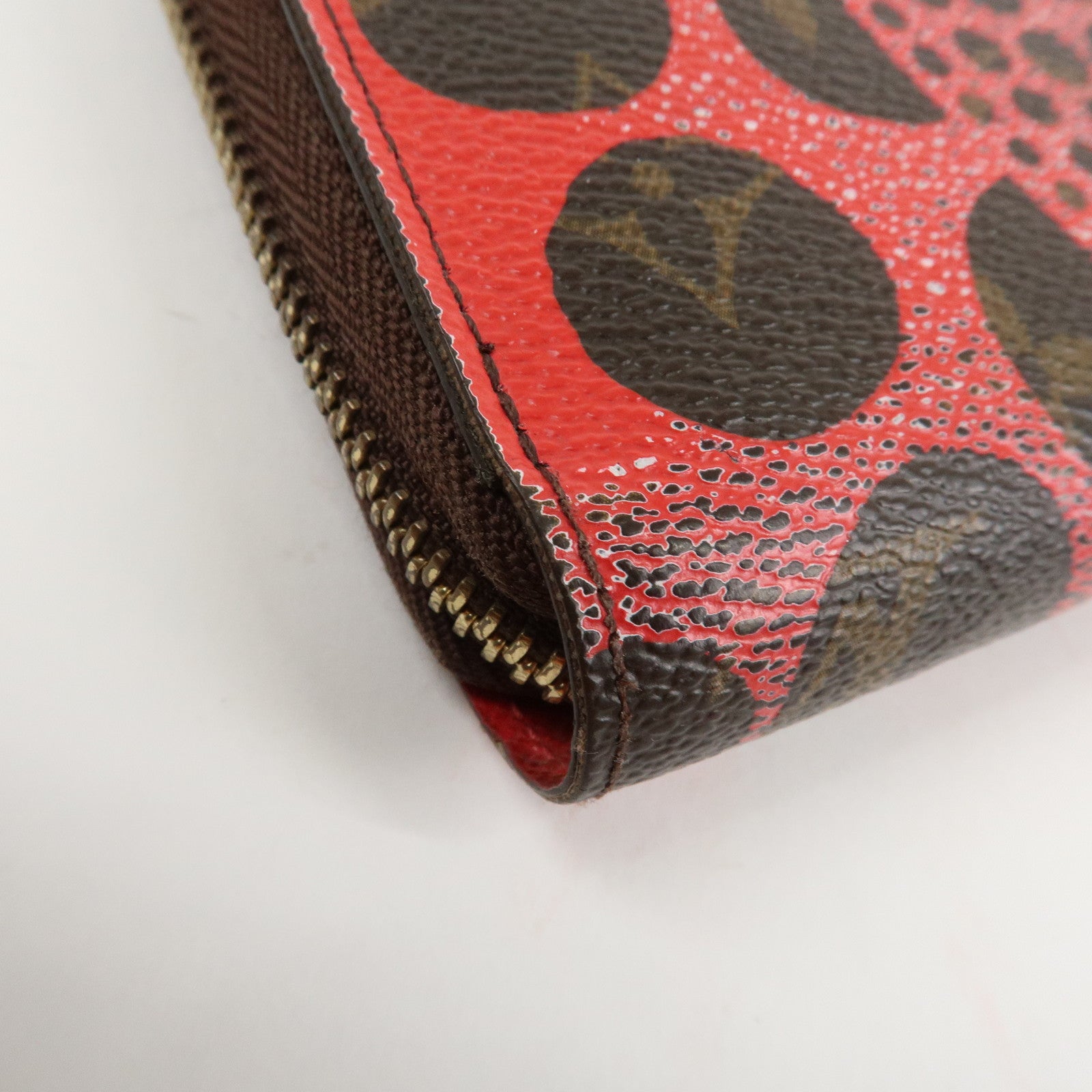 Louis Vuitton Monogram Kusama Pumpkin Dots Zippy Wallet M60450 Used