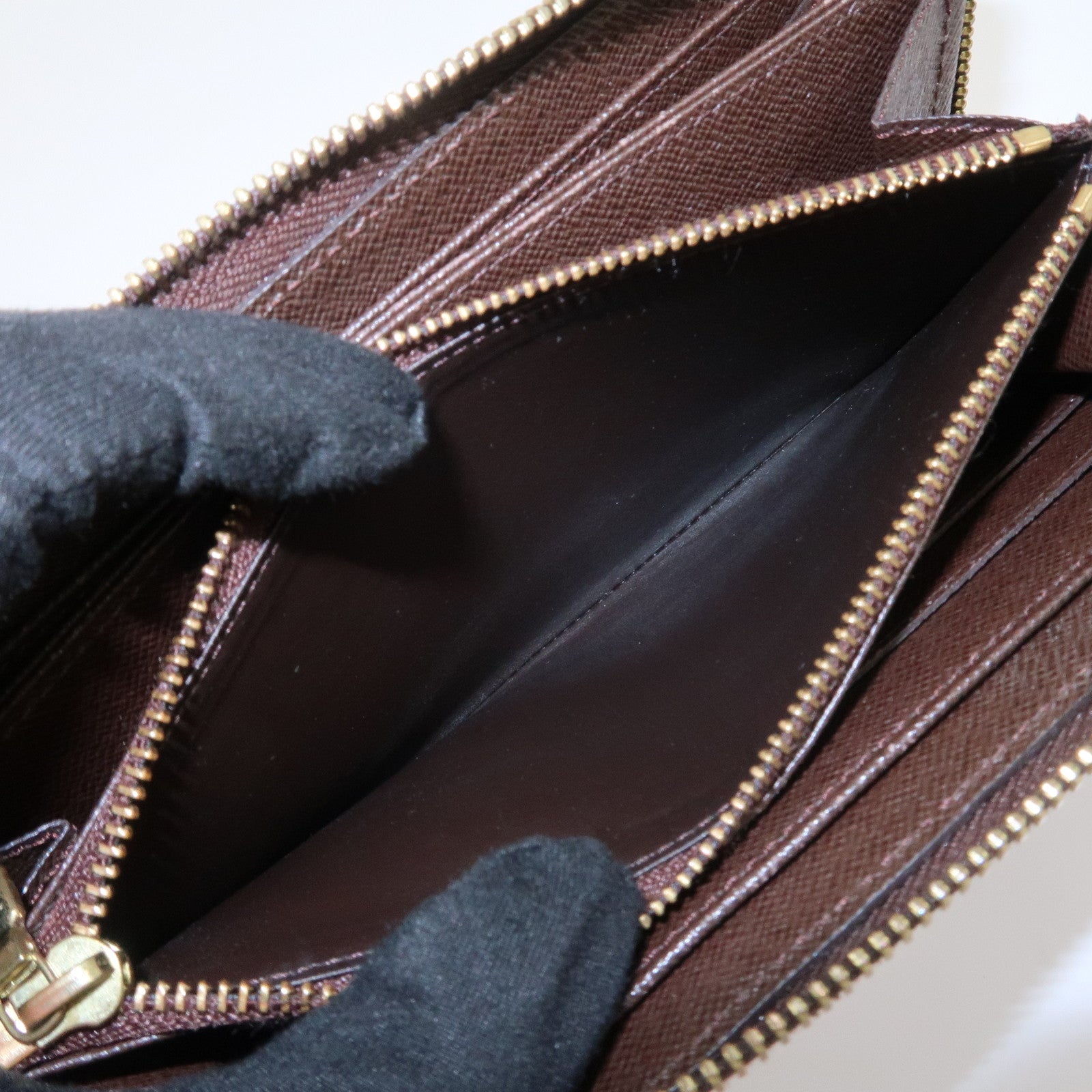 Louis Vuitton Damier Canvas Zippy Wallet Old Style Brown N60015