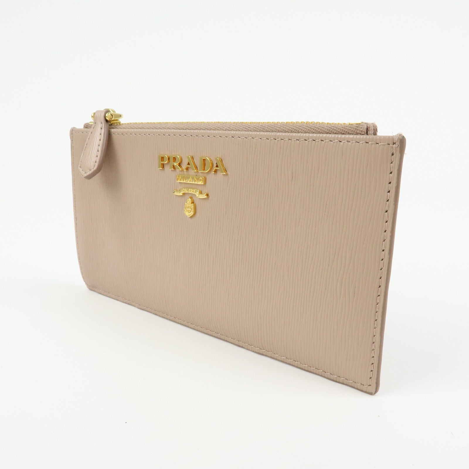 PRADA Leather Fragment Case Card Case Card Holder Pink 57884