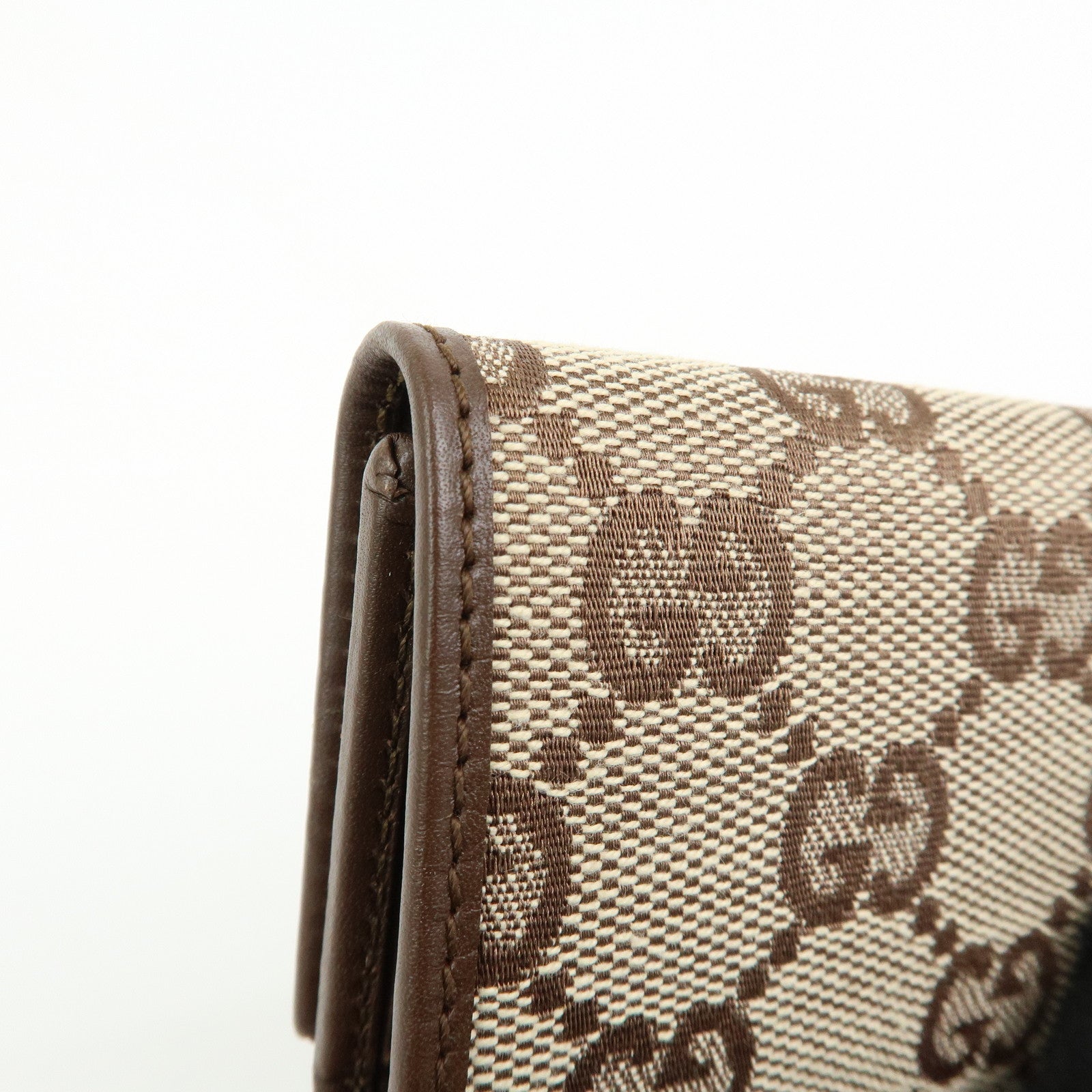 GUCCI GG Canvas Leather 6 Ring Key Case Beige Brown