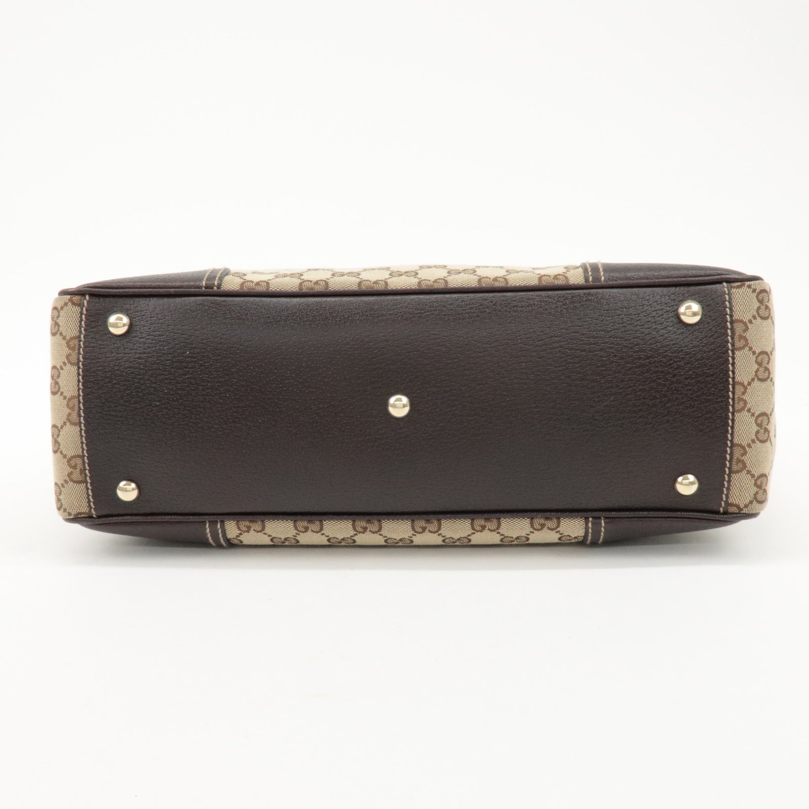 GUCCI Princy Sherry GG Canvas Leather Tote Bag Beige 177052 Used