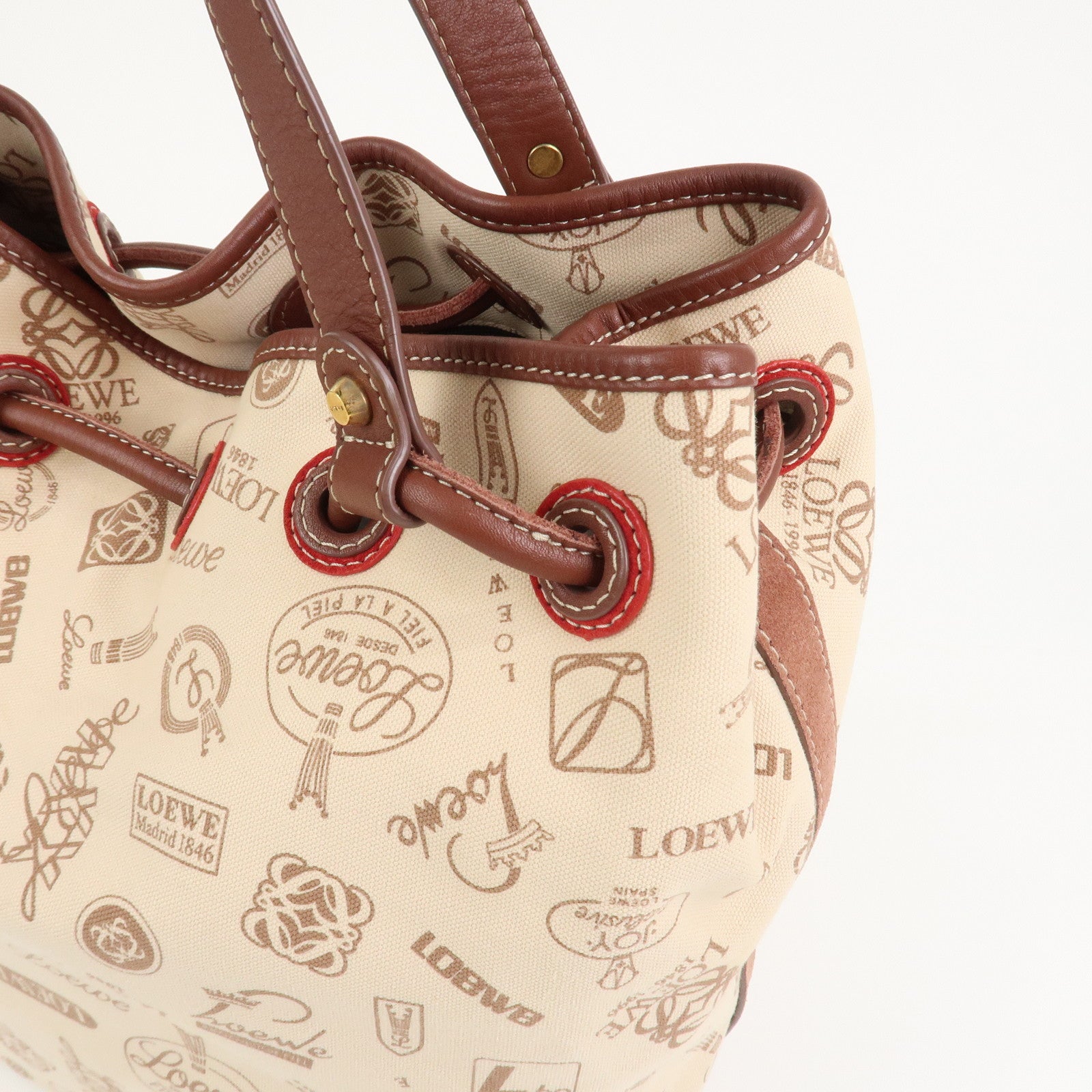 LOEWE Anagram Canvas Suede Leather Tote Bag 160th Anniversary