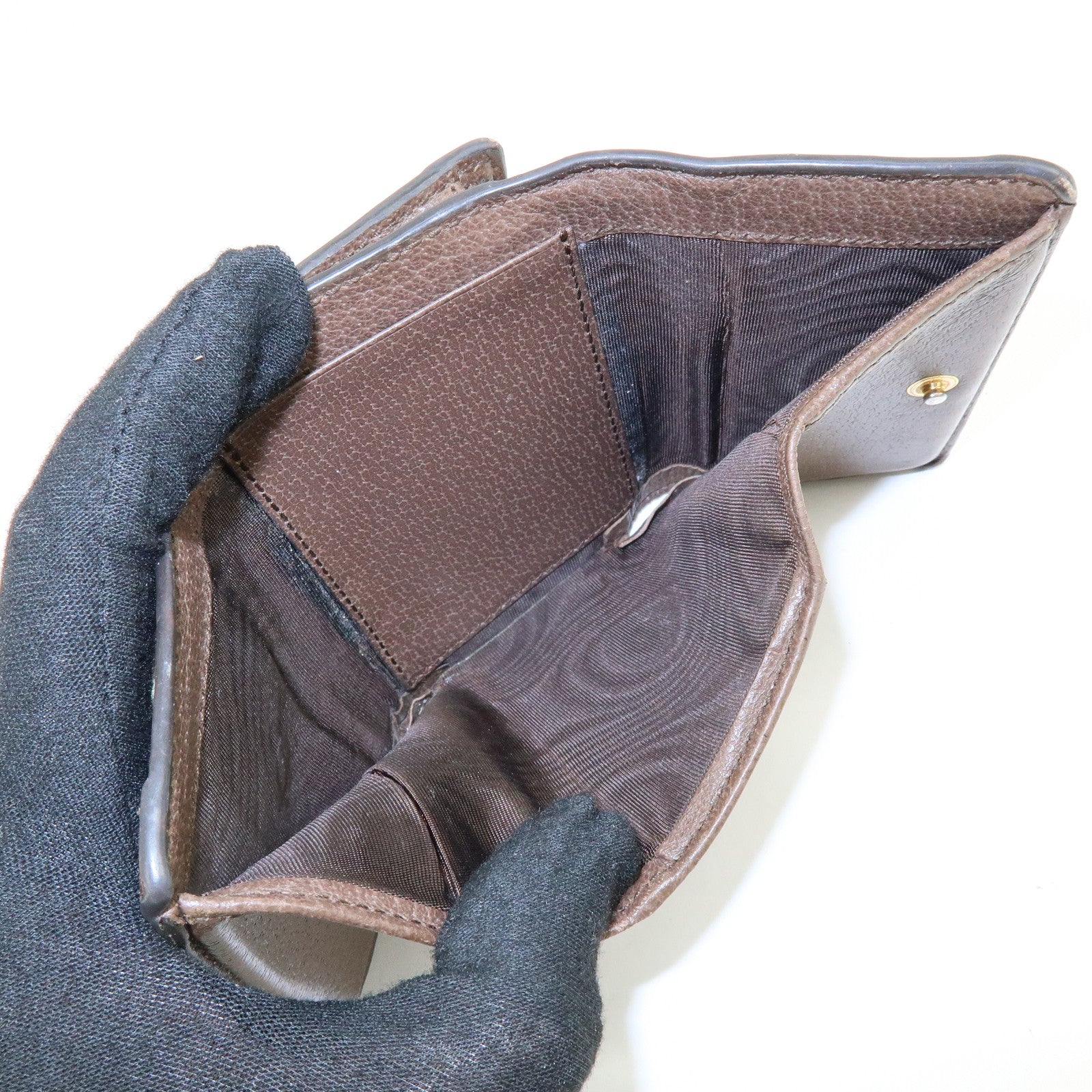 GUCCI Ophidia GG Supreme Leather Tri-Fold Compact Wallet 644334