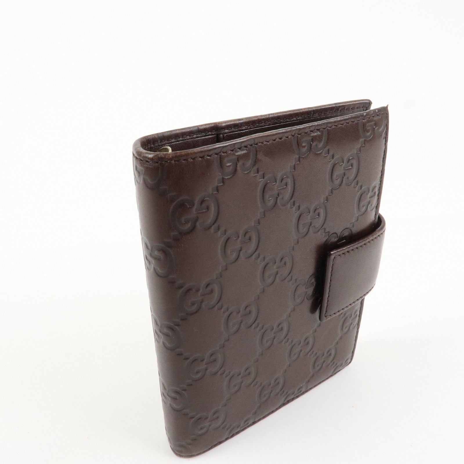 GUCCI Guccissima Leather Planner Cover Dark Brown 115240 Used