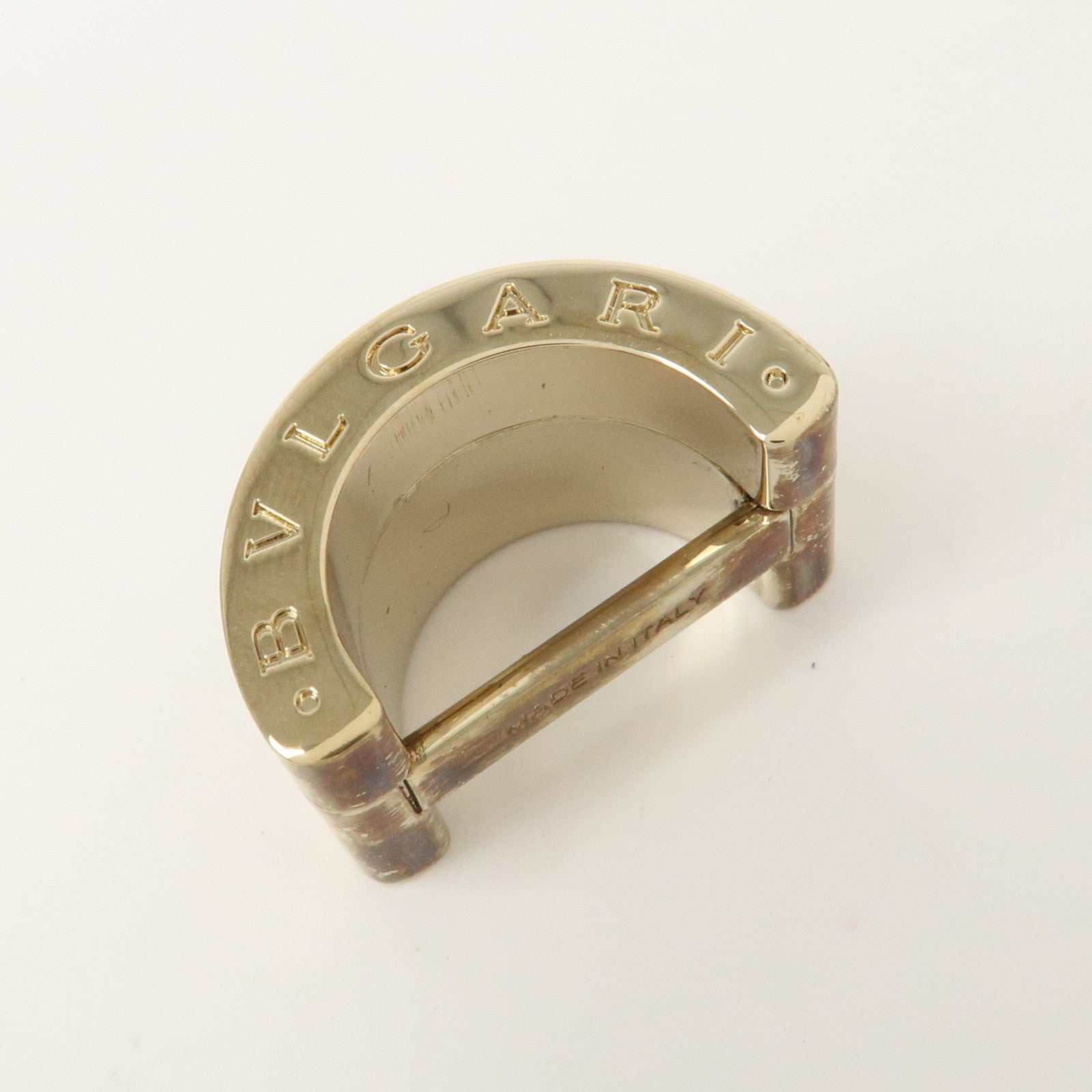 BVLGARI B-zero 1 Logo Metal Scarf Ring Gold