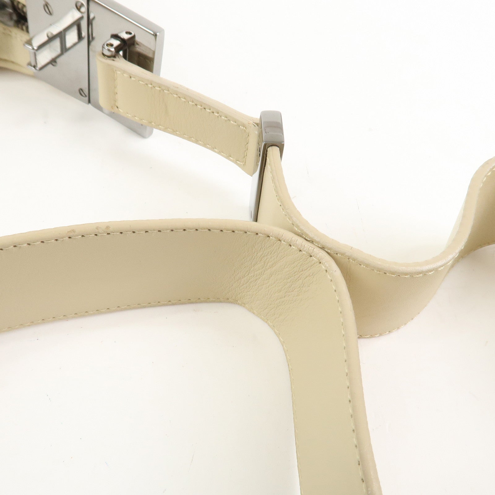 GUCCI Leather Shoulder Bag Ivory 001.3315