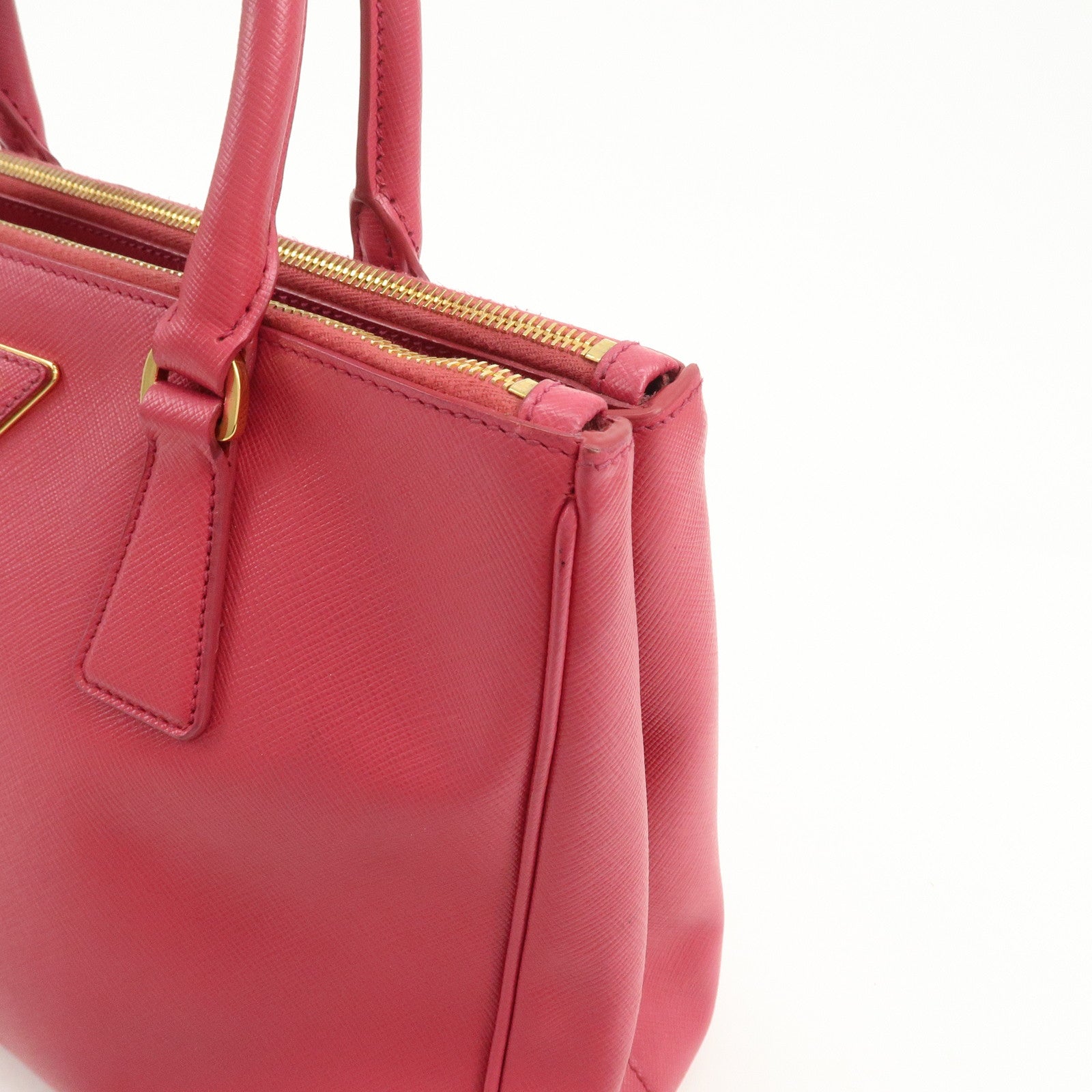 PRADA Triangle Logo Saffiano Leather 2Way Bag Hand Bag Pink BN1801