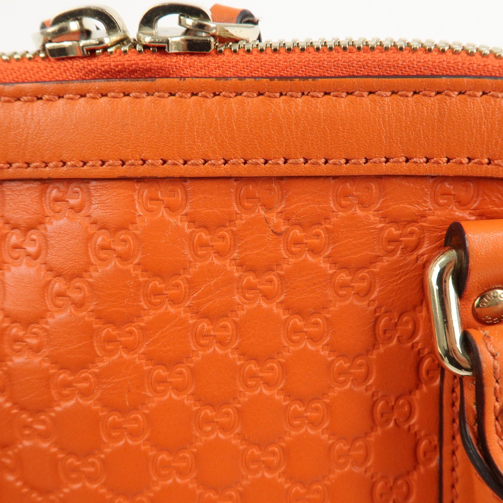 GUCCI Micro Guccissima 2Way Hand Bag Shoulder Bag Orange 449654