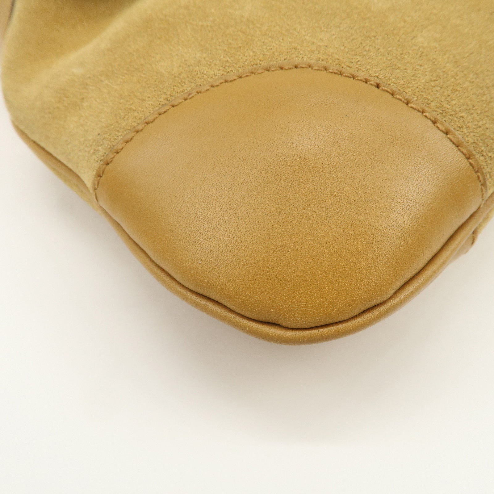 GUCCI Bamboo Suede Leather Kandinsky Shoulder Bag Yellow 001・4096