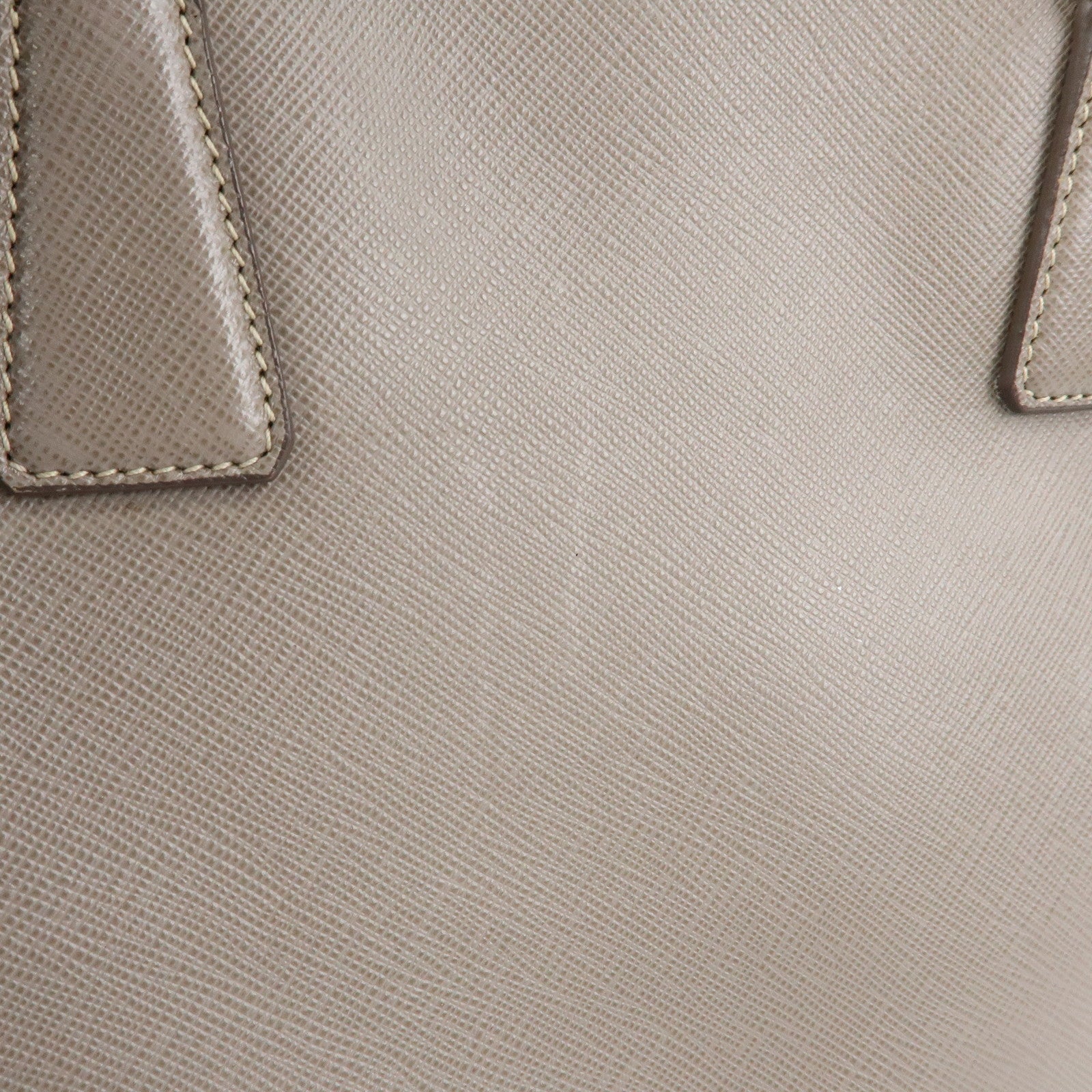 PRADA Triangle Logo Galleria Saffiano Leather Tote Hand Bag Gray