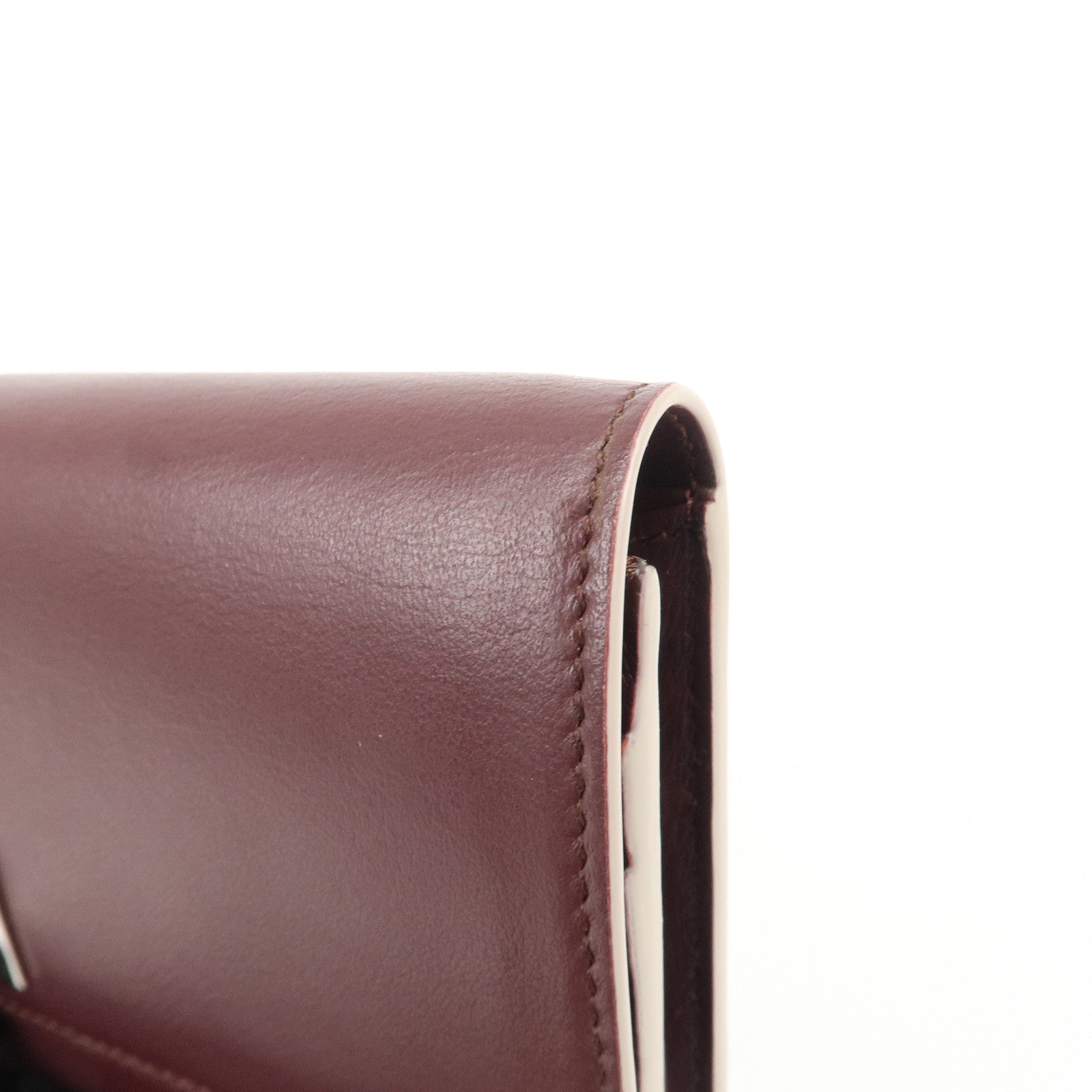 FENDI Peekaboo Leather Bi-fold Continental Wallet Long Wallet 8M0377 Used