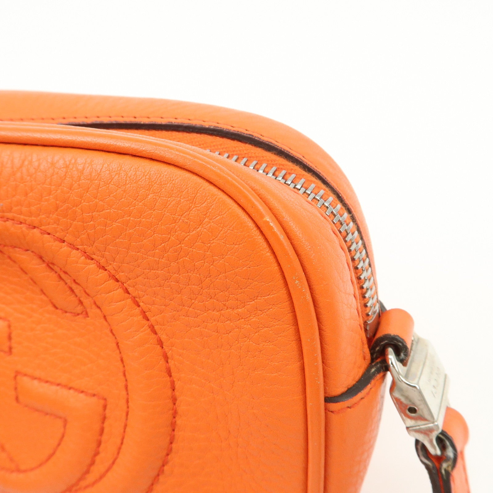 GUCCI SOHO Childrens Leather Mini Shoulder Bag Orange 355202