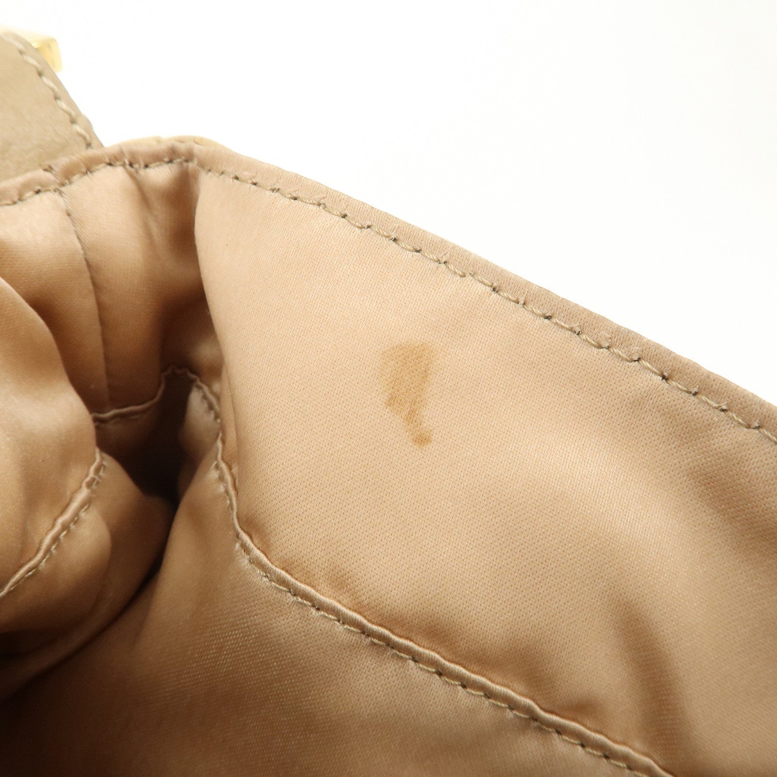 FENDI Big Mamma Baguette Leather Shoulder Bag Beige 8BR638