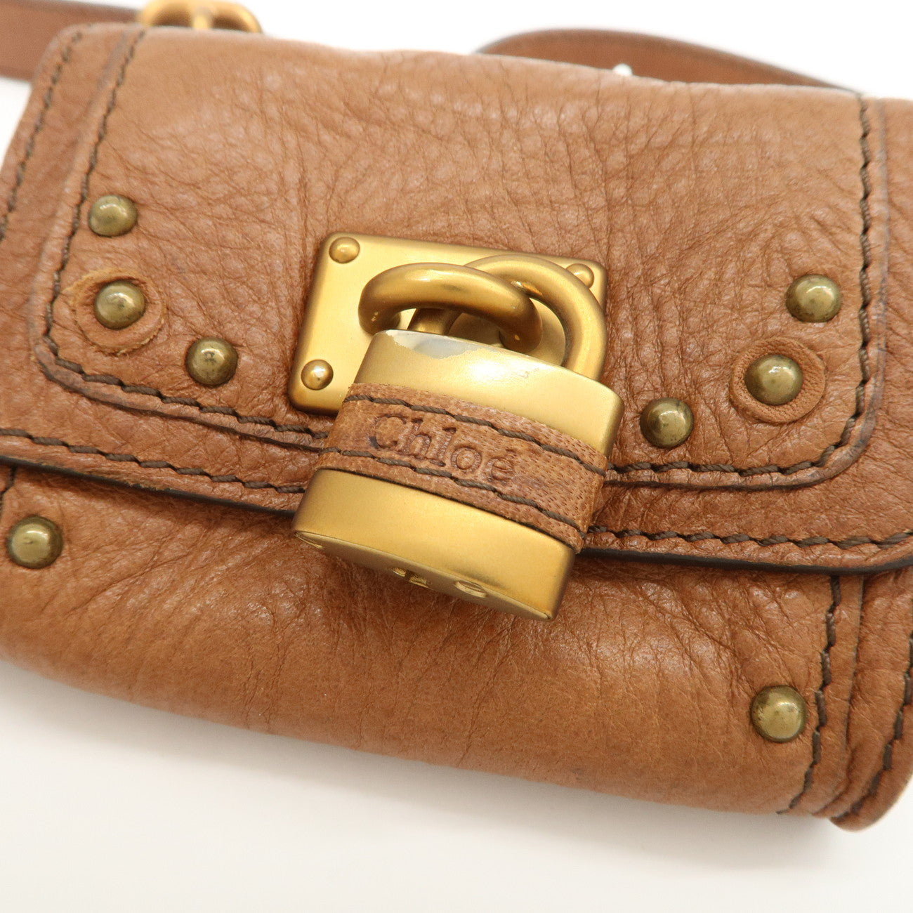 Chloe Paddington Belt Waist Bag Brown Gold