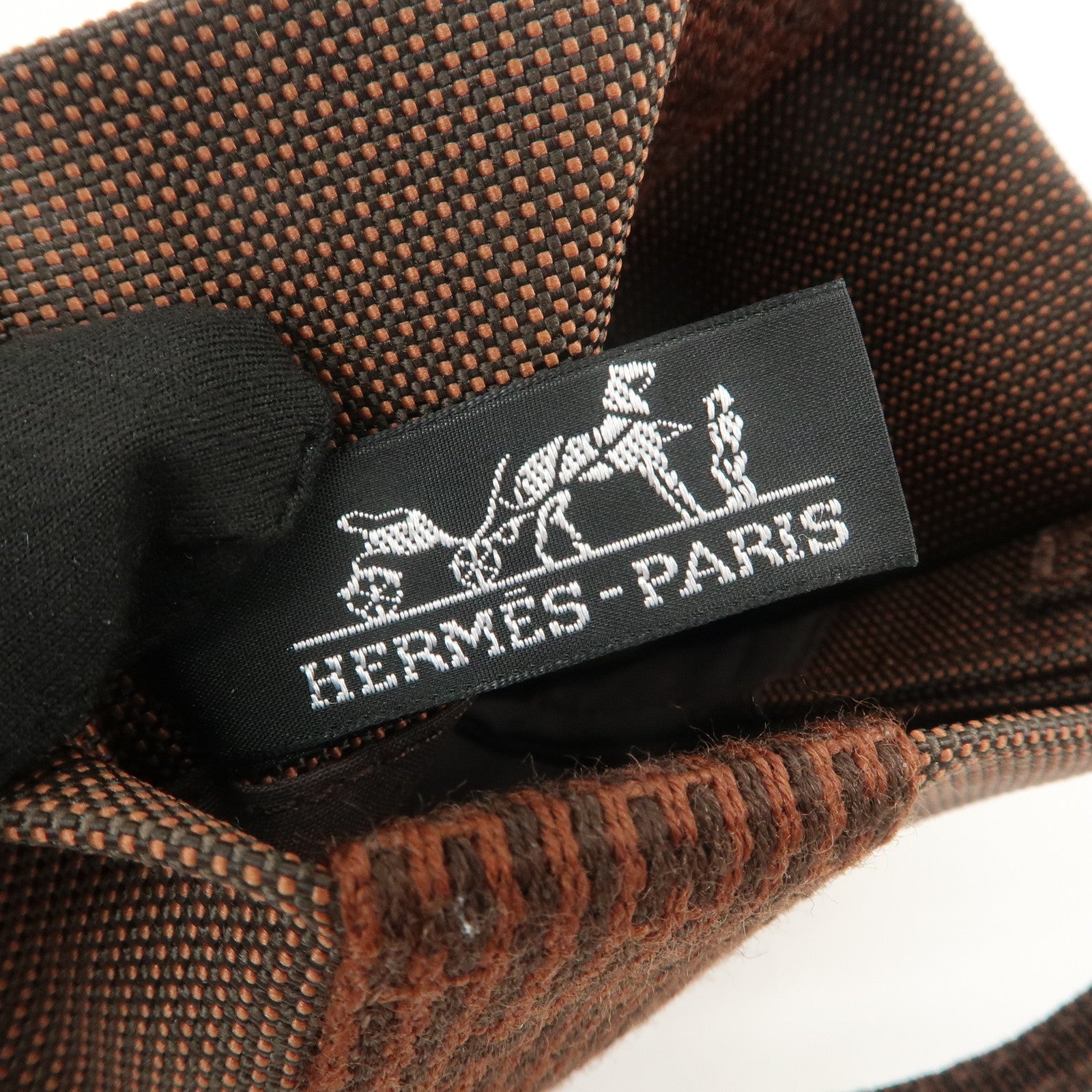 HERMES Herline Herbag Canvas Shoulder Bag Crossbody Bag Brown