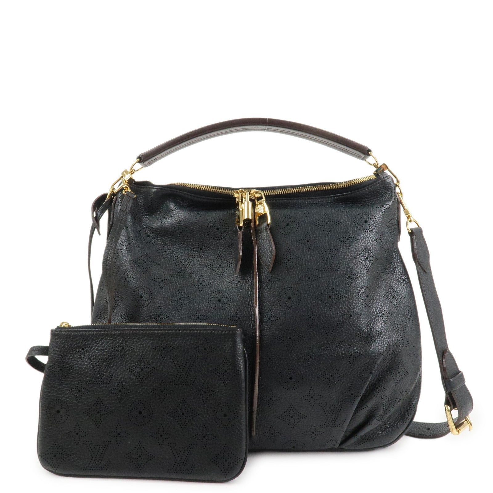 Louis Vuitton Monogram Mahina Selene PM Shoulder Bag Noir M94035