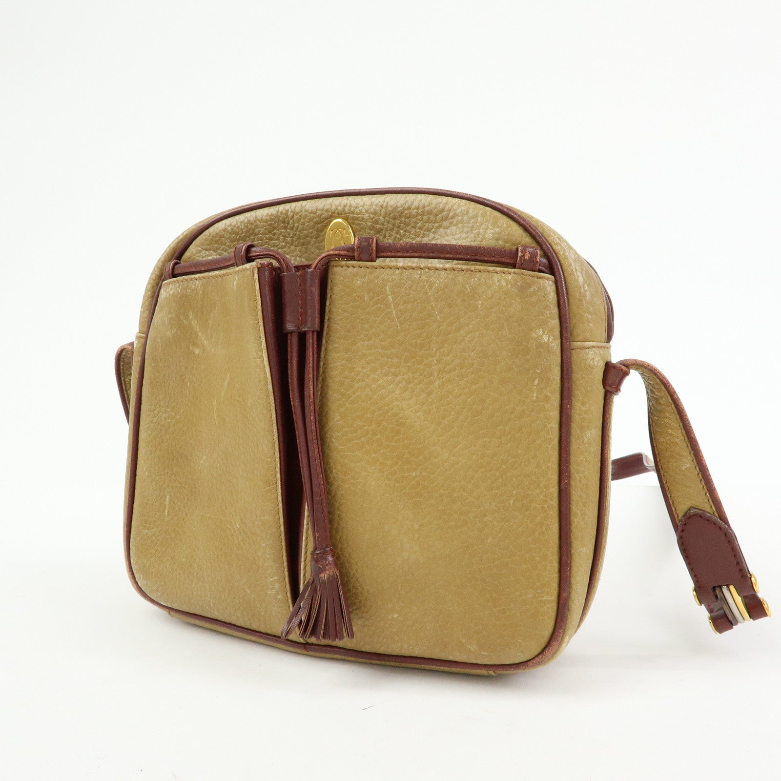 Cartier Must de Cartier Leather Shoulder Bag Crossbody Bag Beige