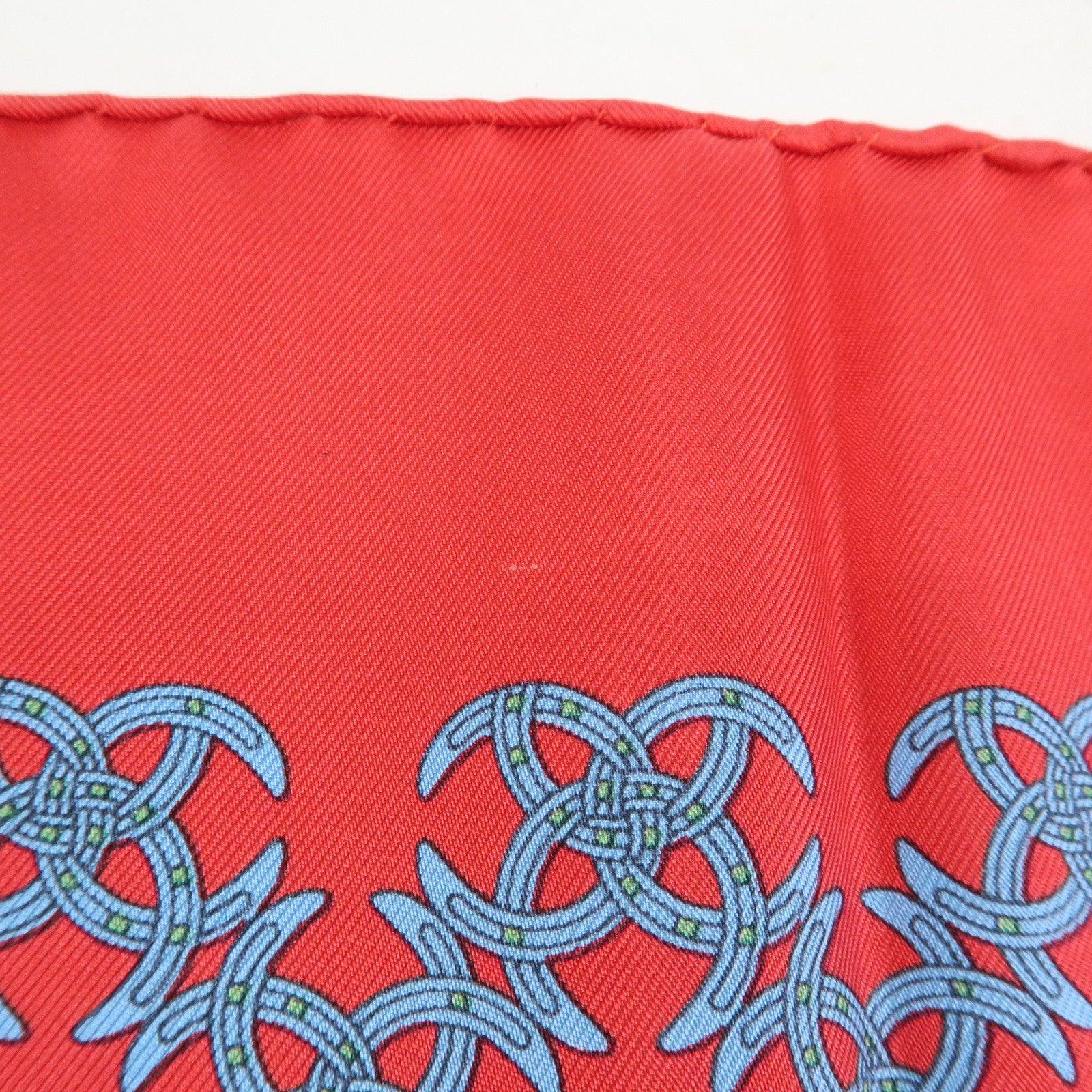 HERMES Carre 42/20 Set of 2 Silk 100% Scarf QUADRIGE Red Blue