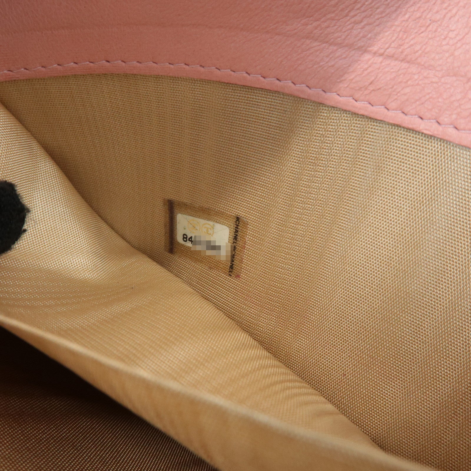 CHANEL COCO Mark Caviarskin Zip Around Long Wallet Pink A50071 Used