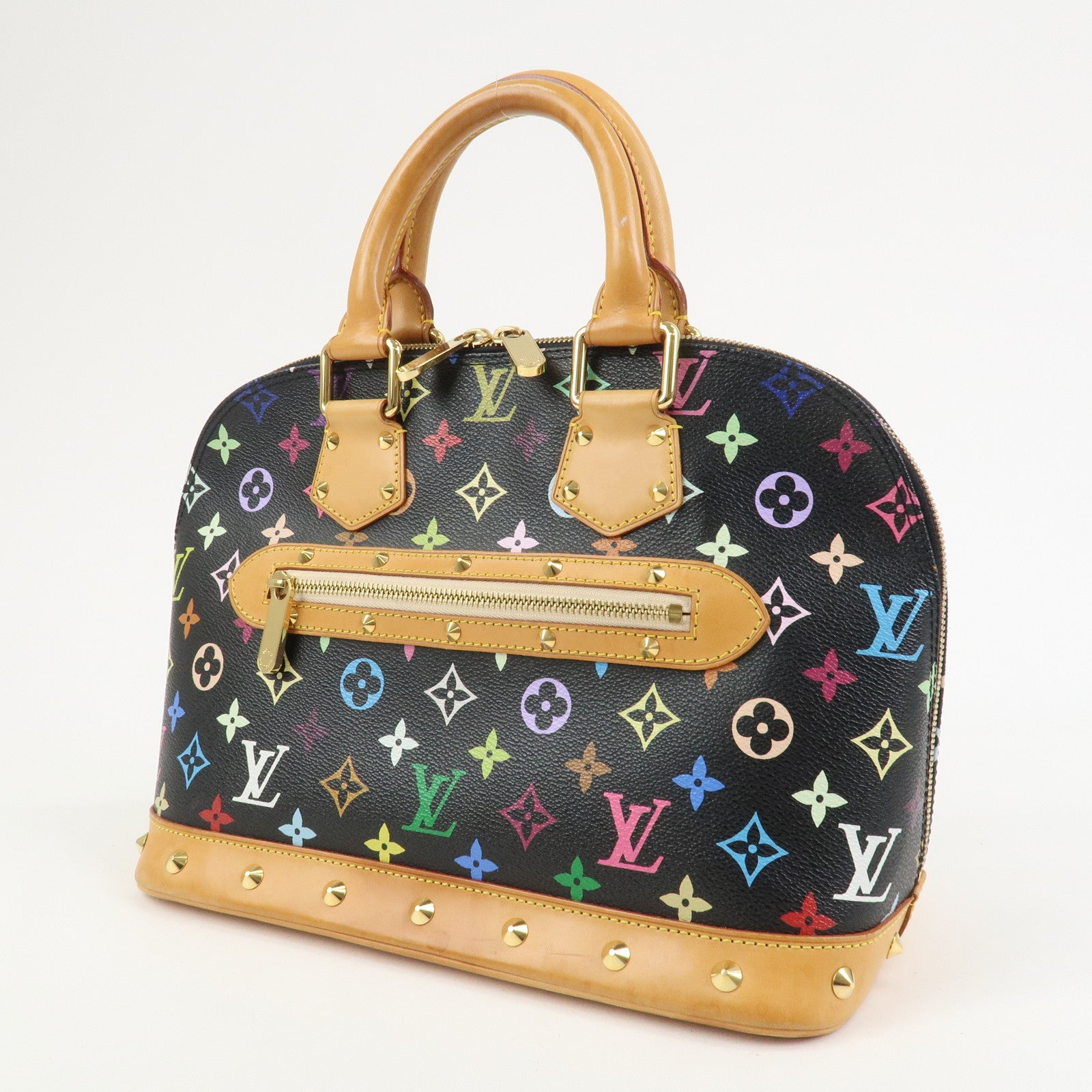 Louis Vuitton Monogram Multicolor Alma Hand Bag Noir M92646