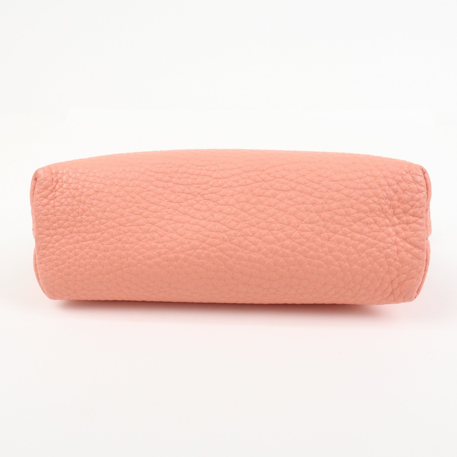 FENDI Selleria Leather Pouch Cosmetic Pouch Coral Pink