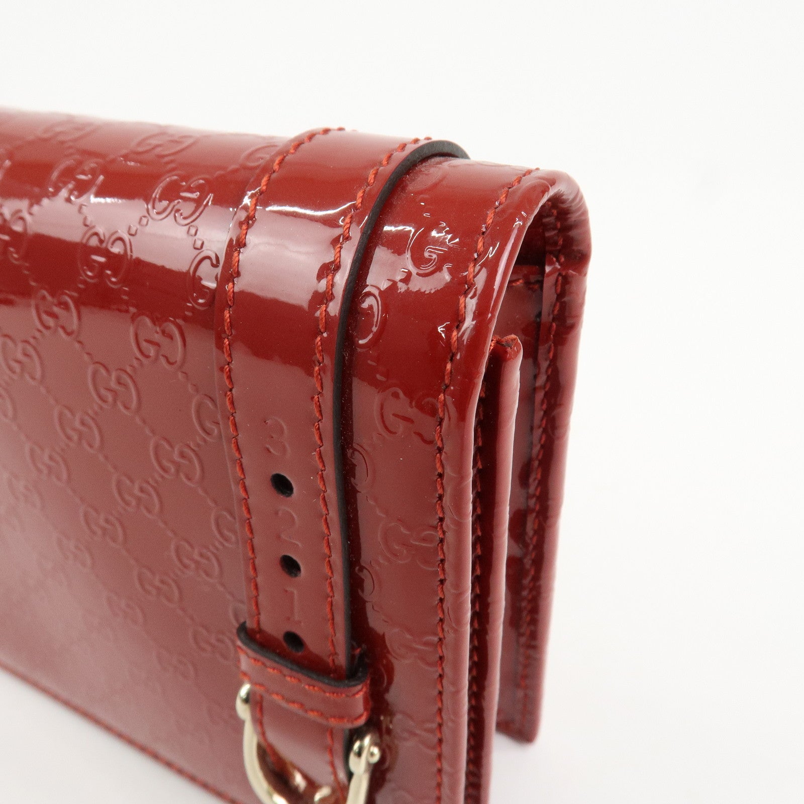 GUCCI Micro Guccissima Leather 2Way Bag Shoulder Bag Red 354086