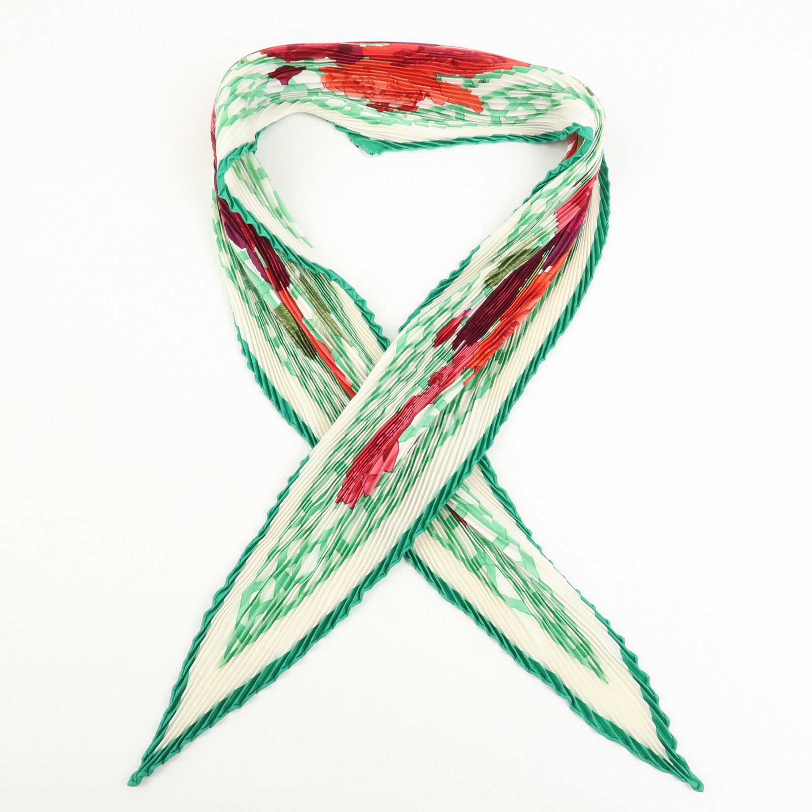 HERMES Carre 90 Silk 100% Pleats Scarf LA ROSEE Anne Gavarni