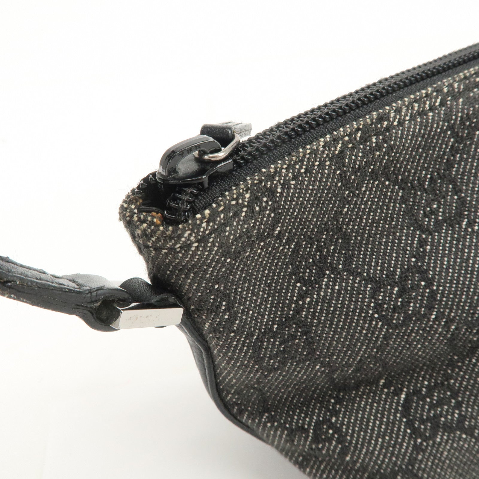 GUCCI Boat Bag GG Canvas Leather Accessory Poach Hand Bag 07198