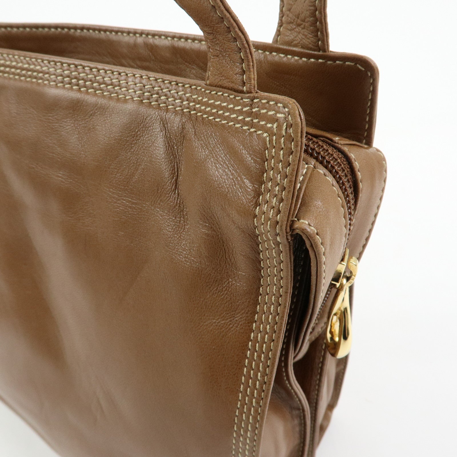 LOEWE Anagram Nappa Leather Shoulder Bag Hand Bag Brown