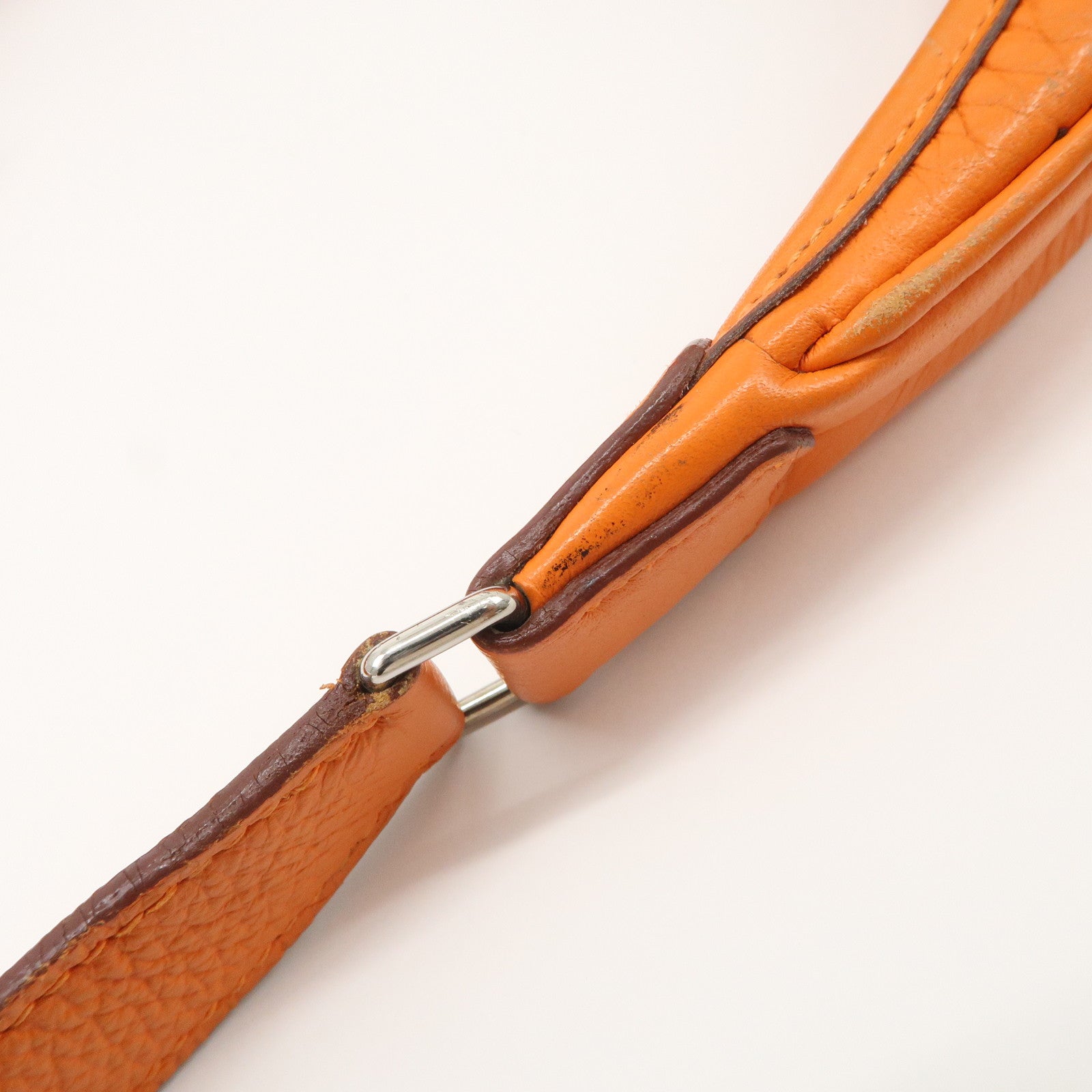 HERMES Gao Taurillon Clemence Shoulder Bag Orange
