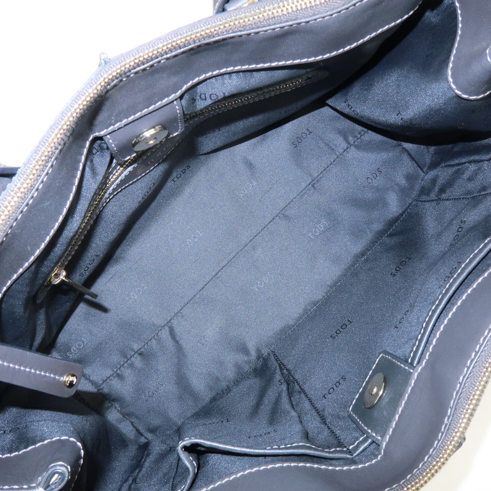 TOD’S D Cube Leather 2Way Bag Hand Bag Shoulder Bag Dark Gray