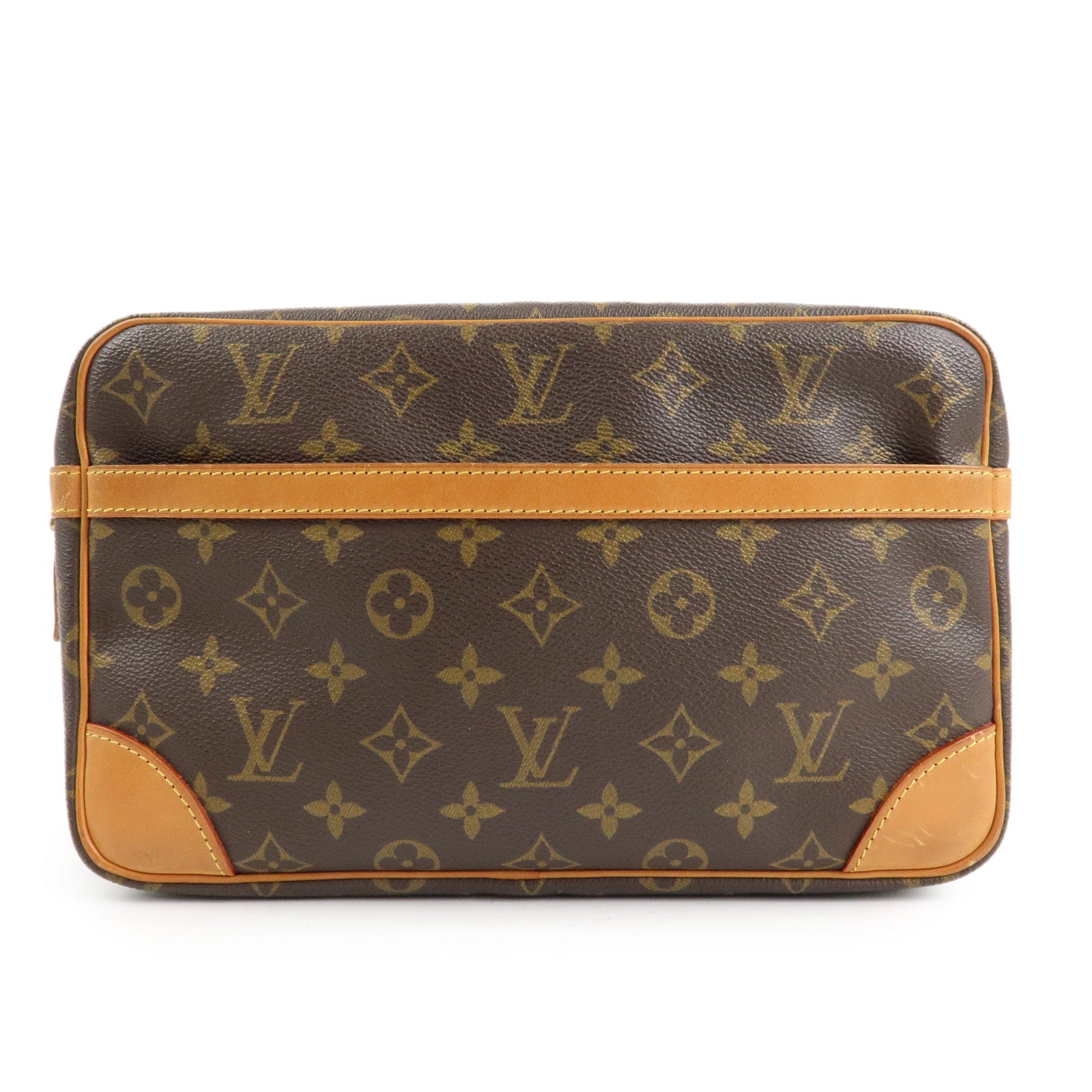 Louis Vuitton Monogram Compiegne 28 Pouch Clutch Bag Brown M51845