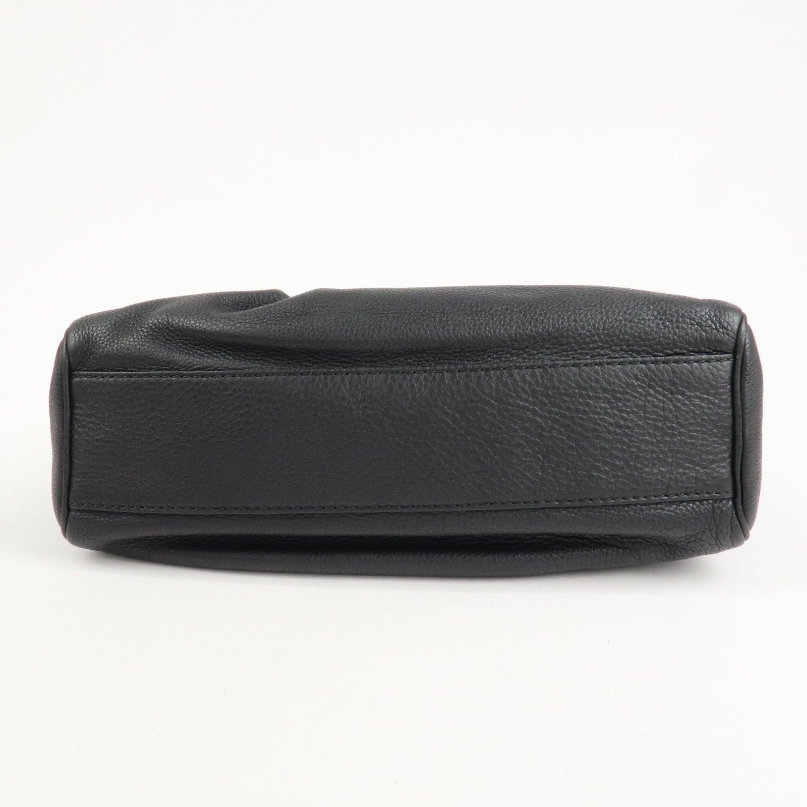 GUCCI Sukey Leather Hand Bag Tote Bag Black 211944 Used