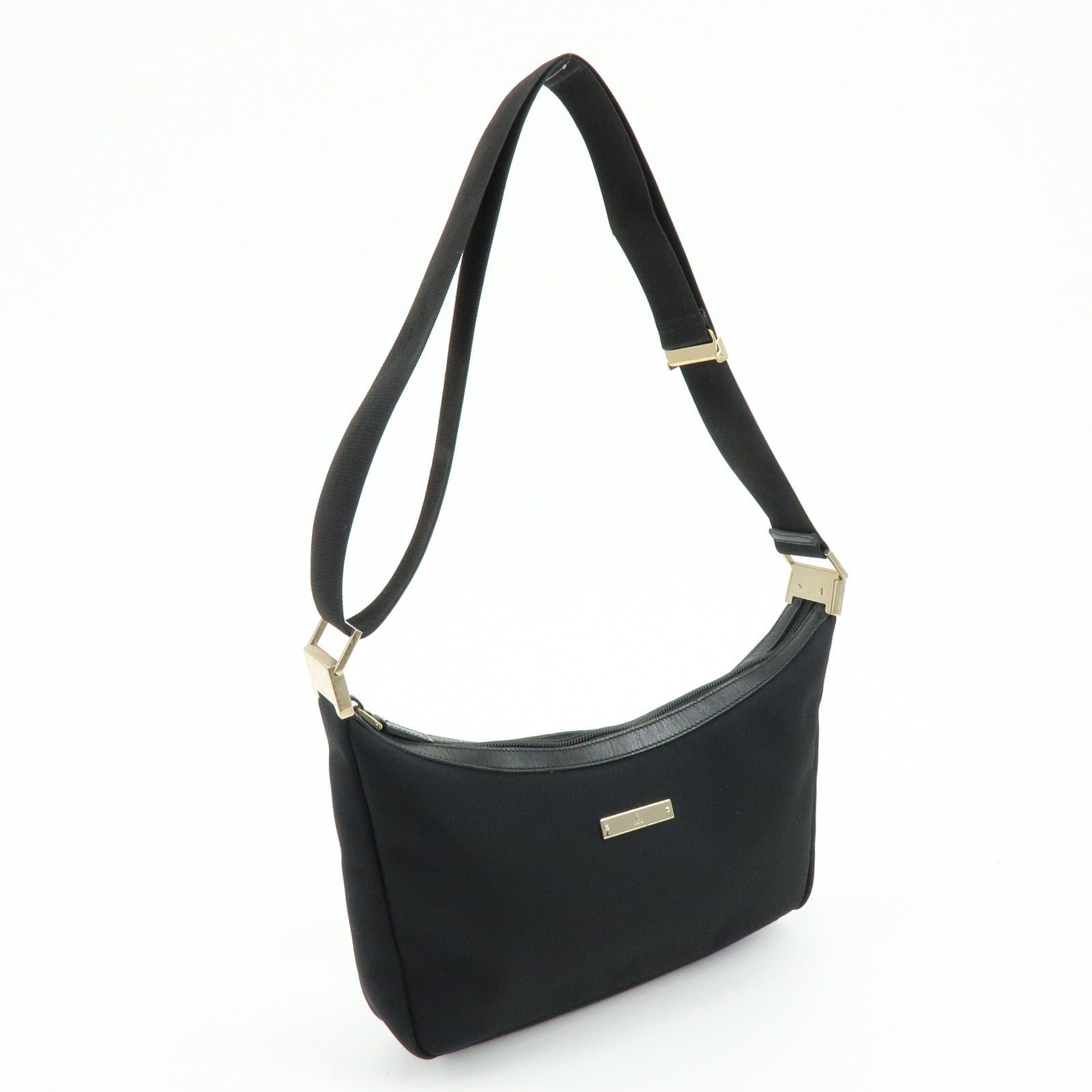 GUCCI Canvas Leather Shoulder Bag Crossbody Bag Black 019・0433