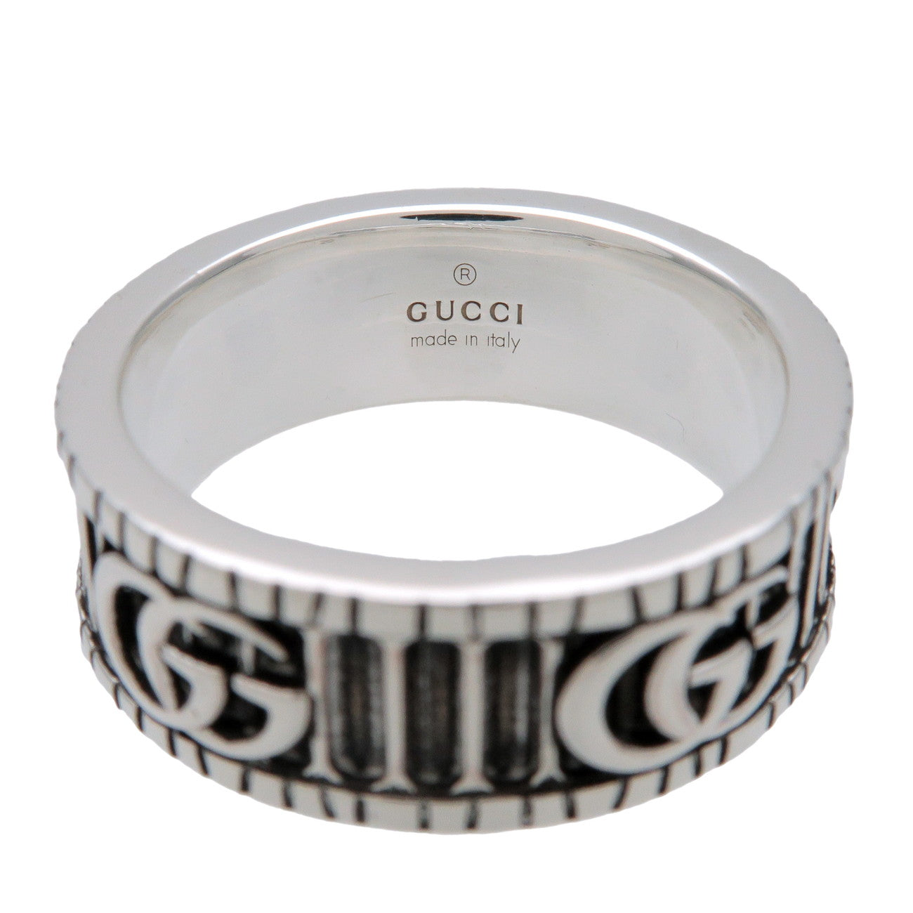 GUCCI Double G Wide Ring SV925 Silver #20 US9 EU59.5 HK20 551899