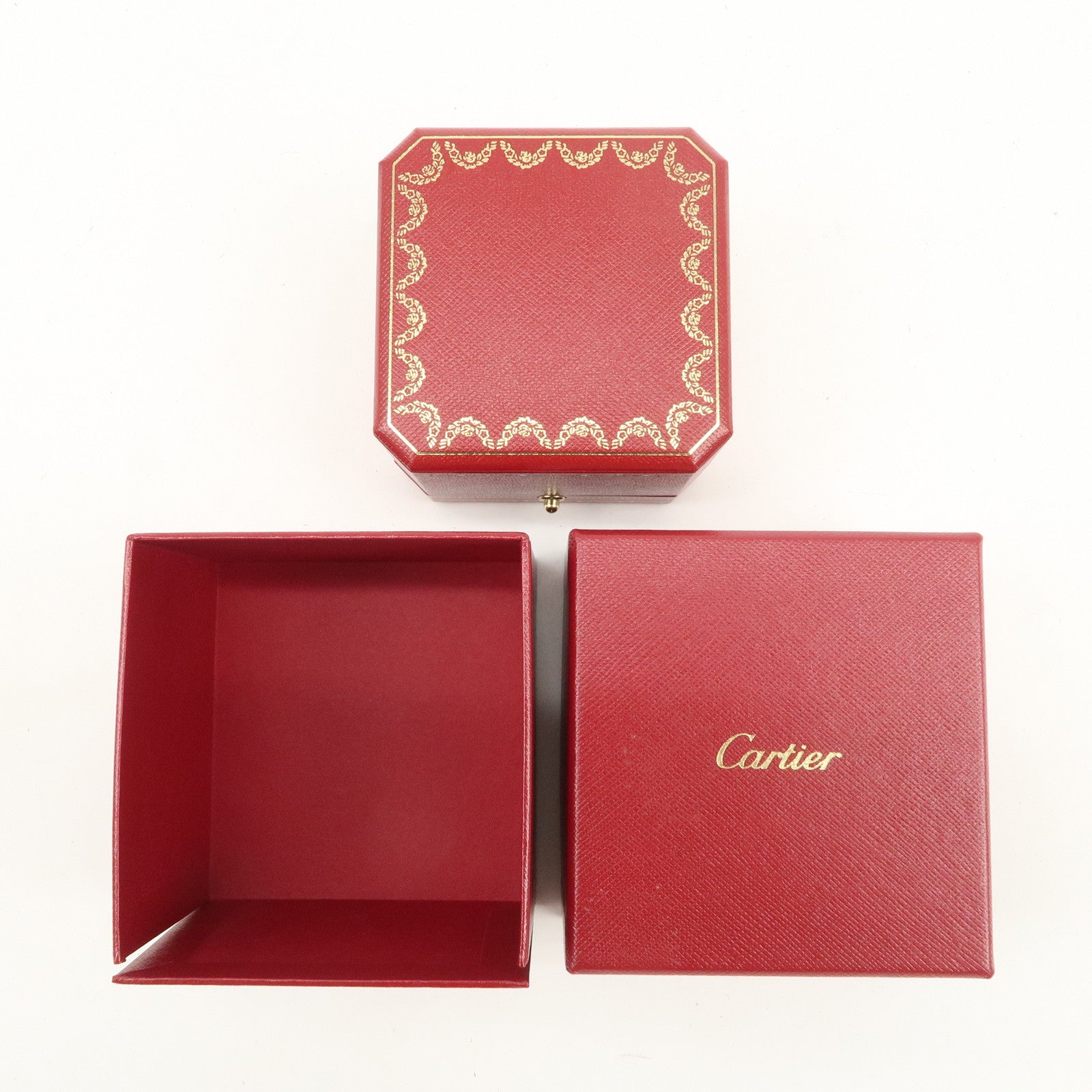 Cartier Set of 2 Jewelry Box Ring Box Display Box Red