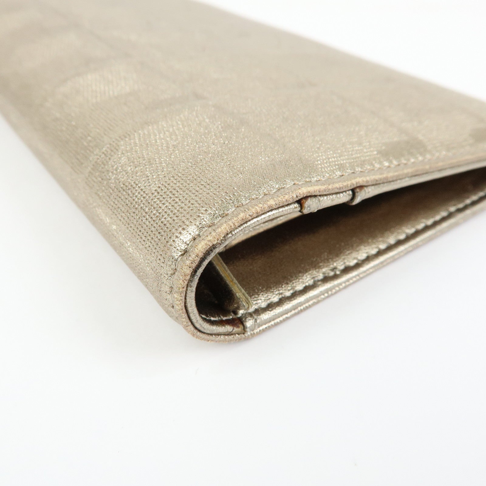 CHANEL New Travel Line Nylon Jacquard Long Wallet Gold