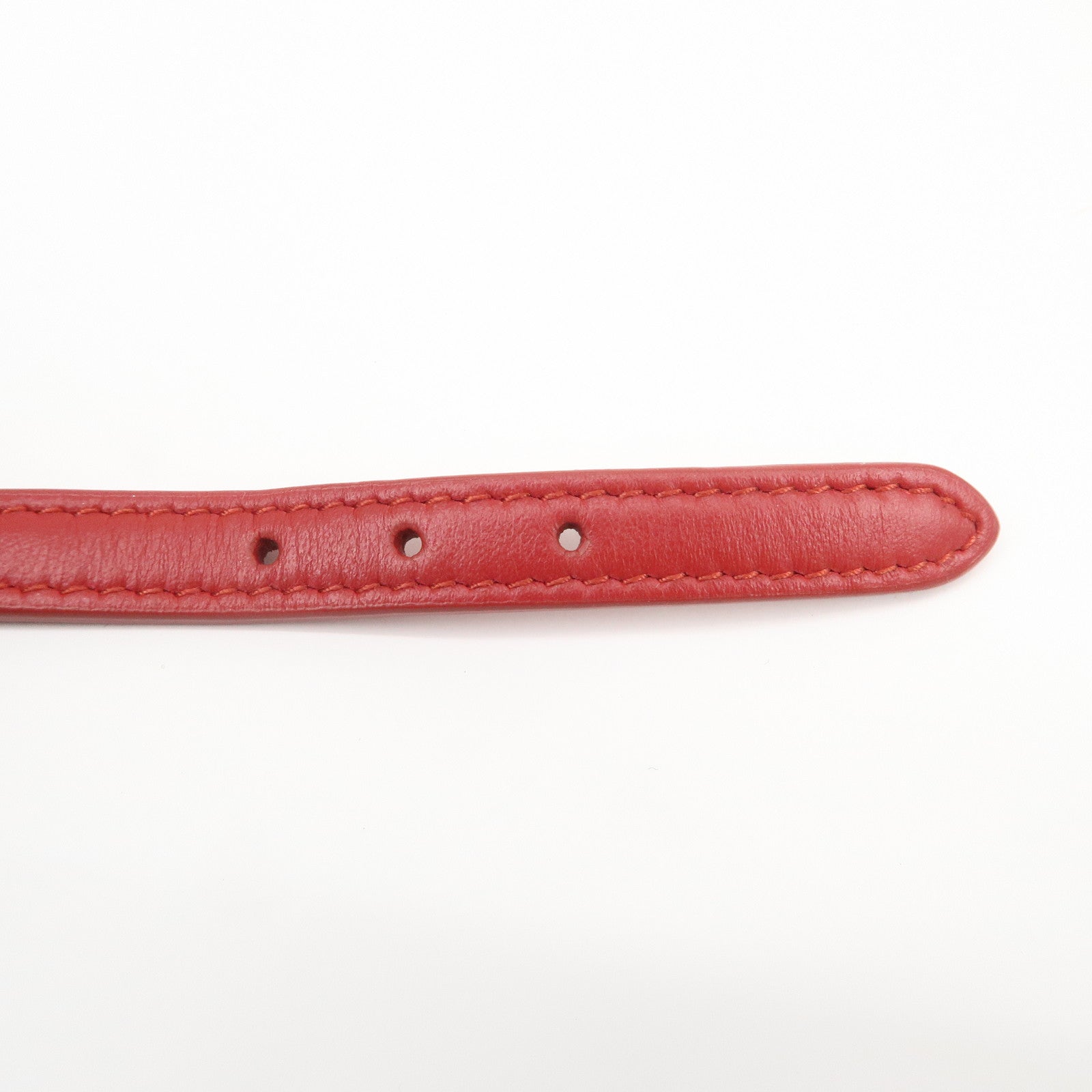 MIU MIU Heart Motif Leather Bracelet Bangle Red 51B253