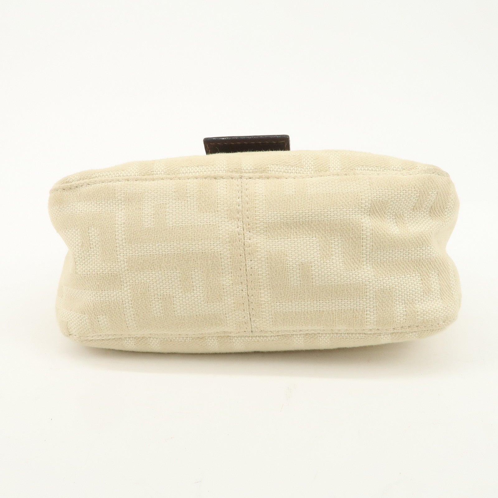 FENDI Zucca Canvas Leather Shoulder Bag Beige Brown 26723