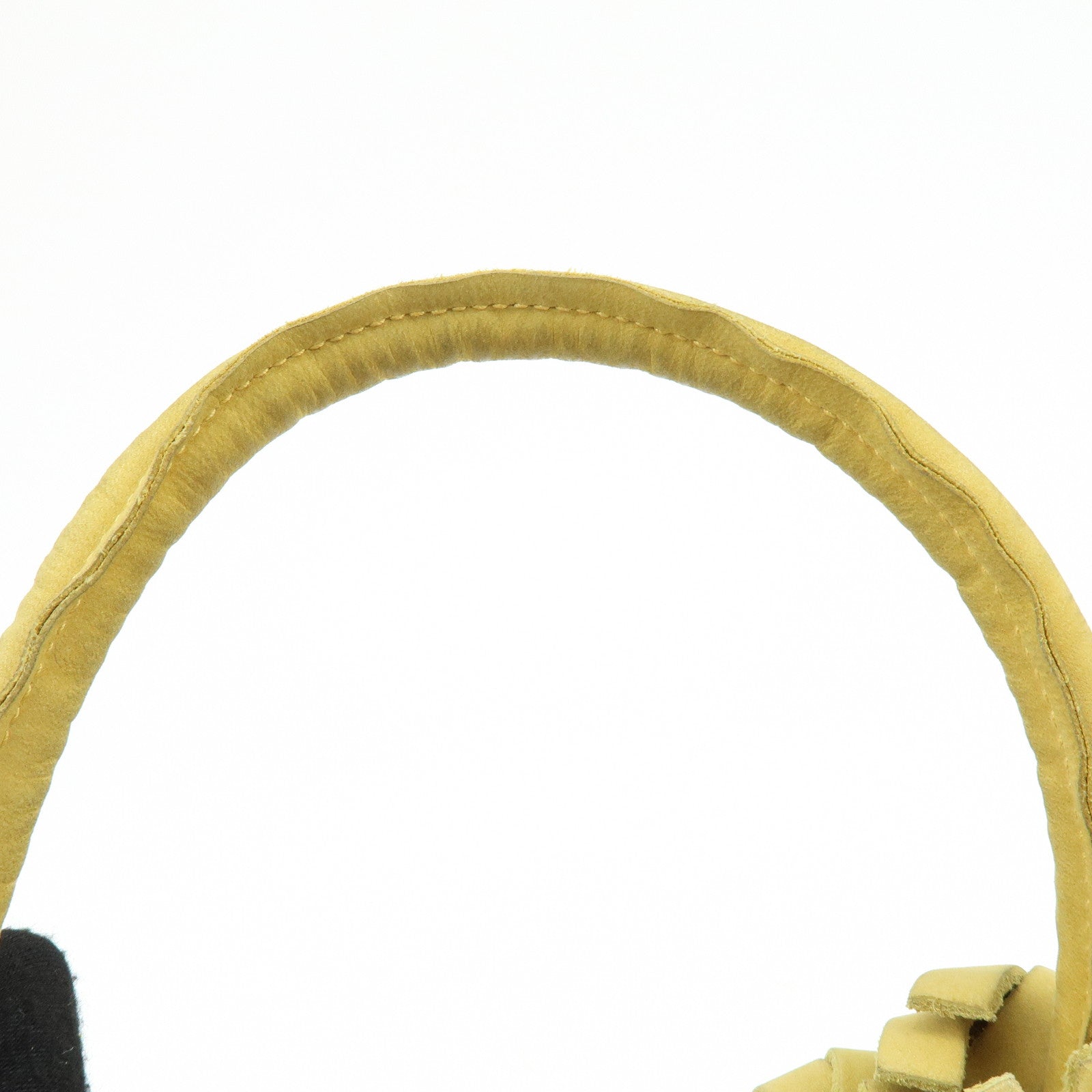 Ferragamo Suede Small Drawstring Hand Bag Yellow