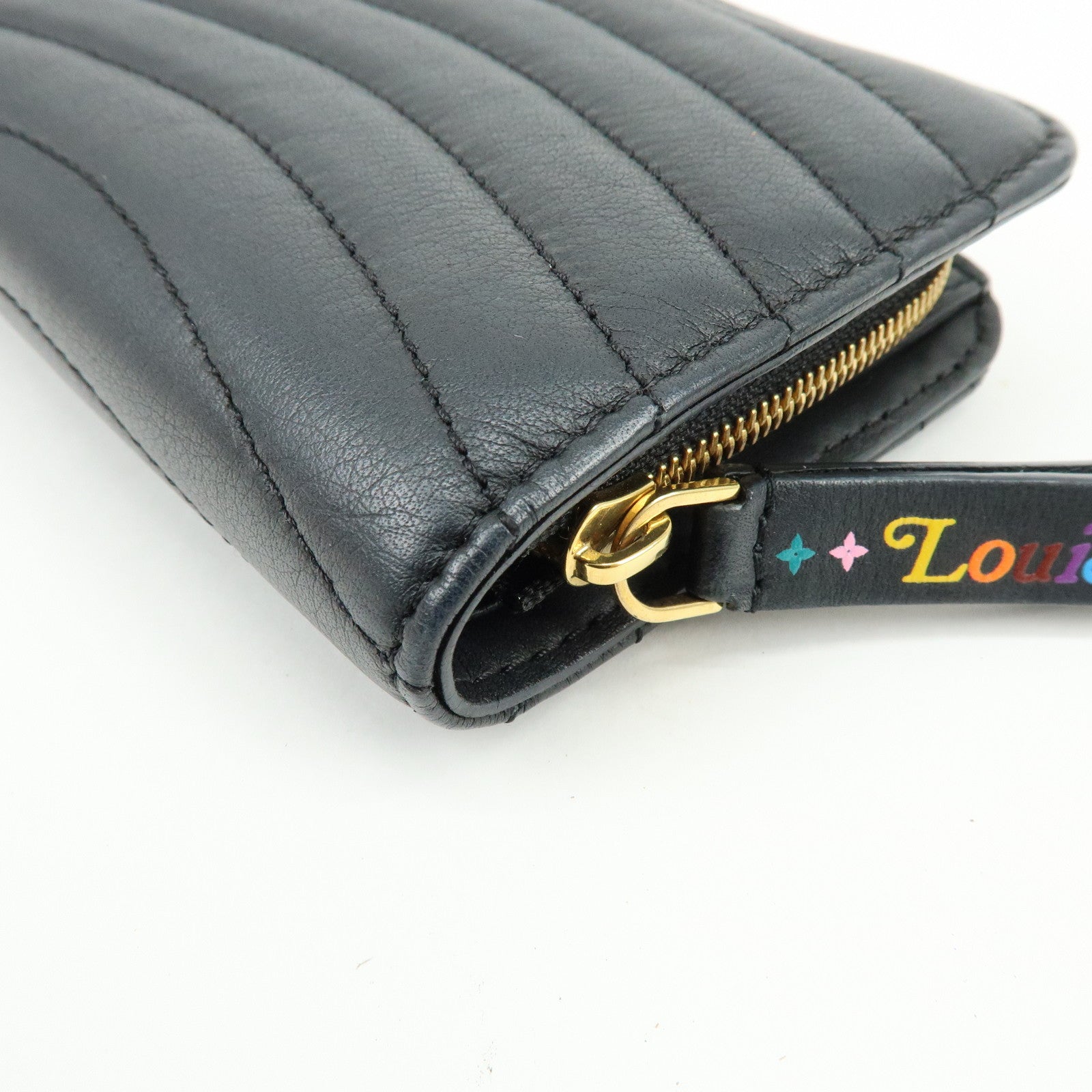 Louis Vuitton New Wave Leather Zippy Compact Wallet Noir M63789