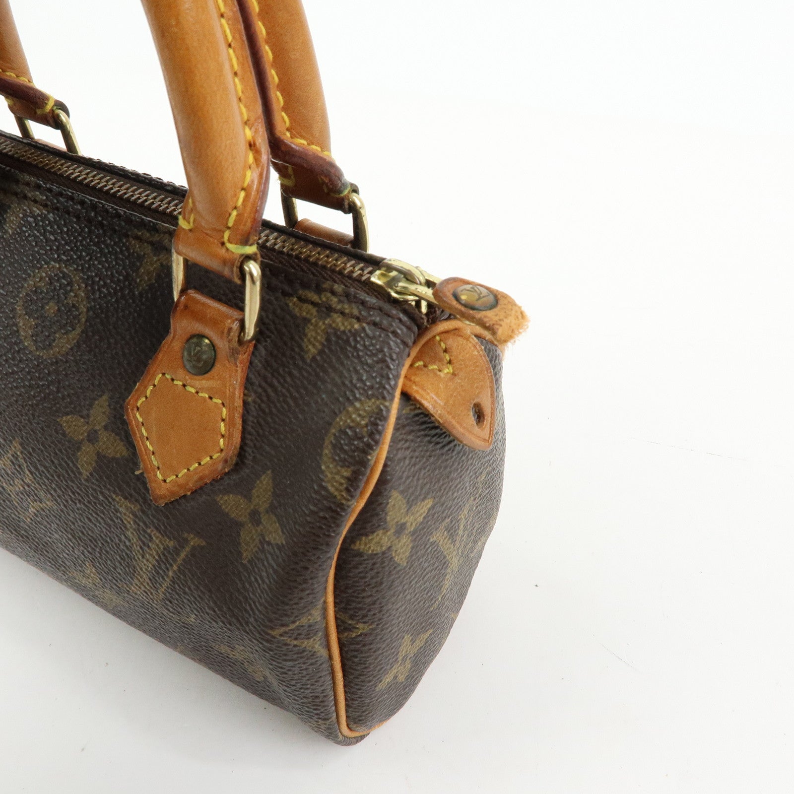 Louis Vuitton Monogram Mini Speedy Hand Bag & Strap Brown M41534
