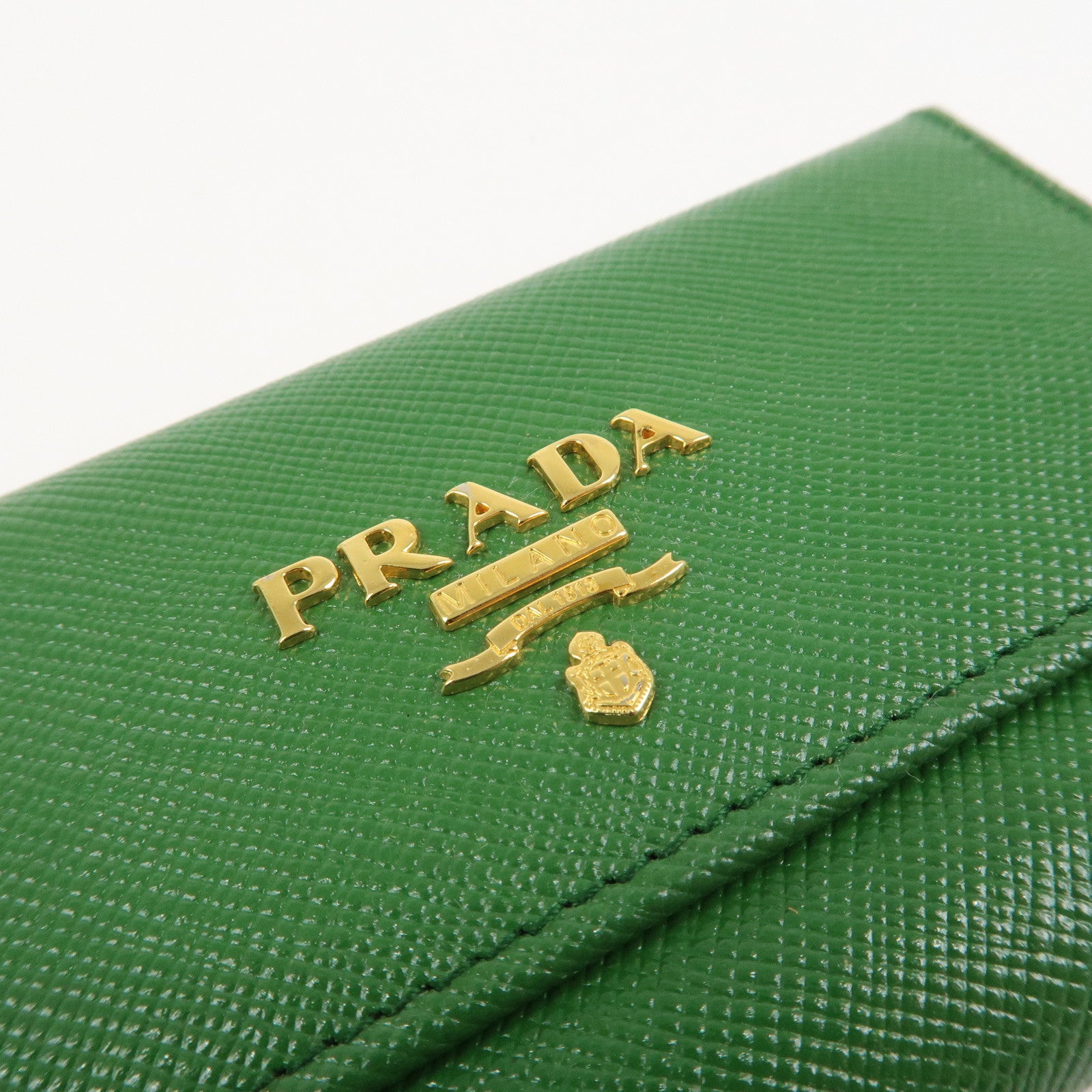 PRADA Logo Saffiano Leather 6 Rings Key Case Green 1M0222
