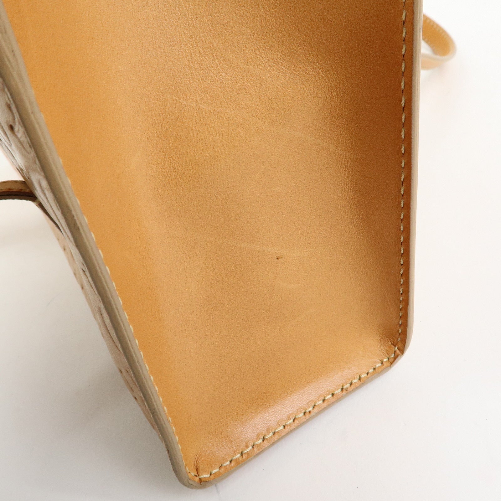 CELINE C Macadam Leather Shoulder Bag Hand Bag Light Brown
