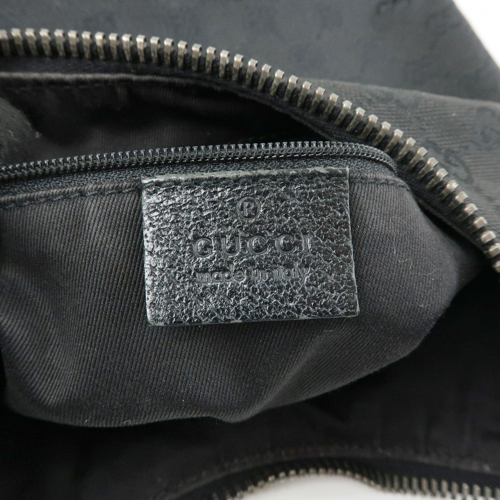 GUCCI GG Canvas Leather Shoulder Bag Hand Bag Black 115003