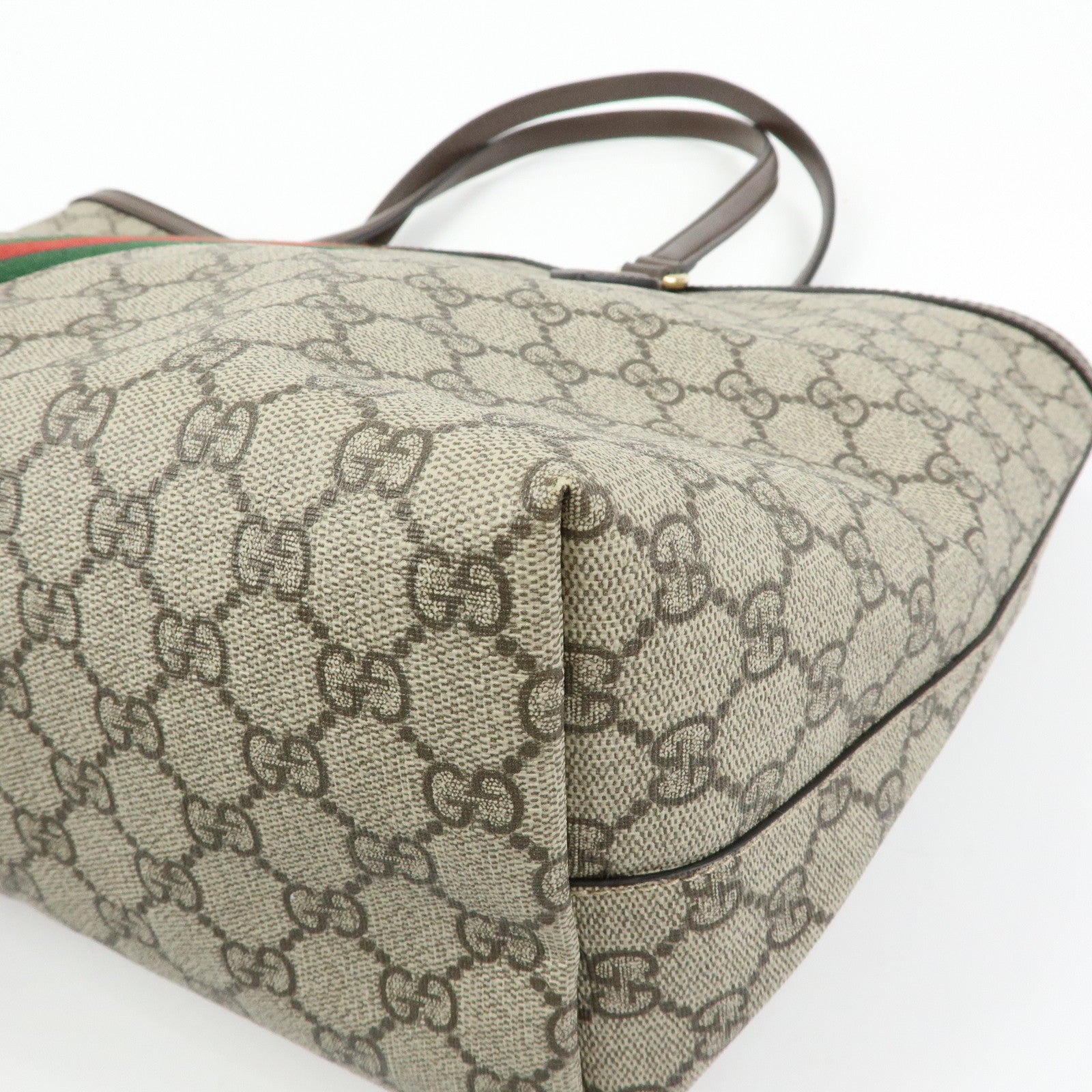 GUCCI Ophidia Sherry Medium Tote Shoulder Bag Beige Brown 631685