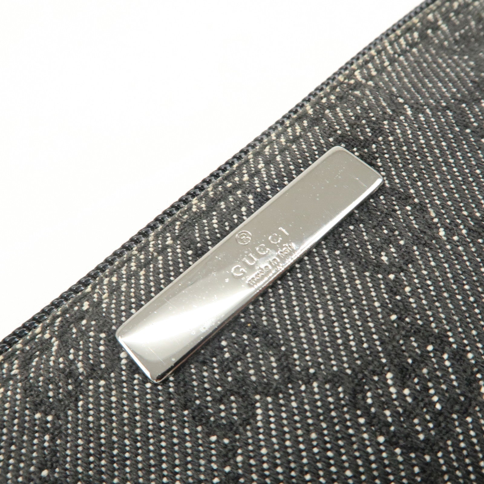 GUCCI Boat Bag GG Canvas Leather Accessory Poach Hand Bag 07198