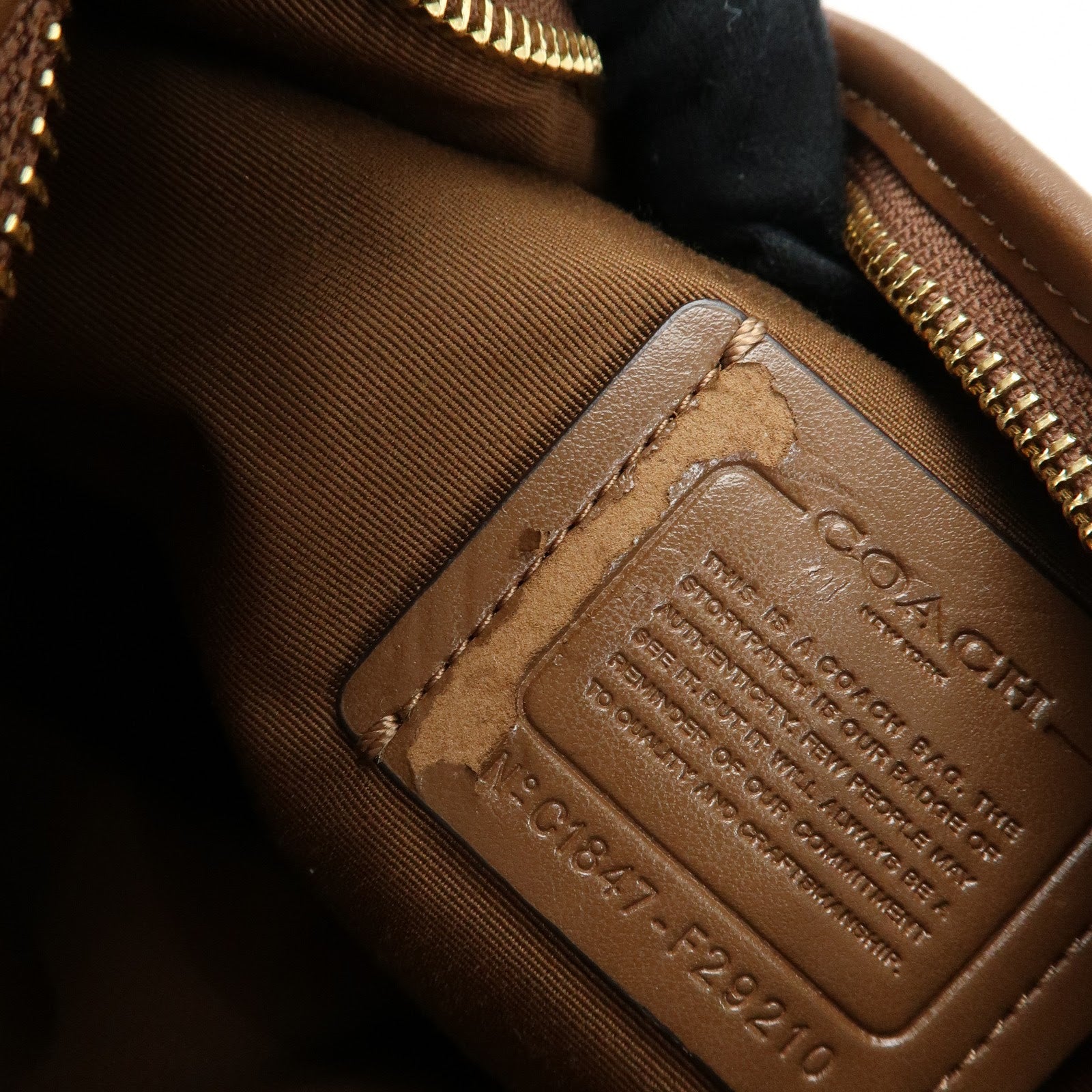 COACH Signature PVC Leather Shoulder Bag Crossbody Bag Brown