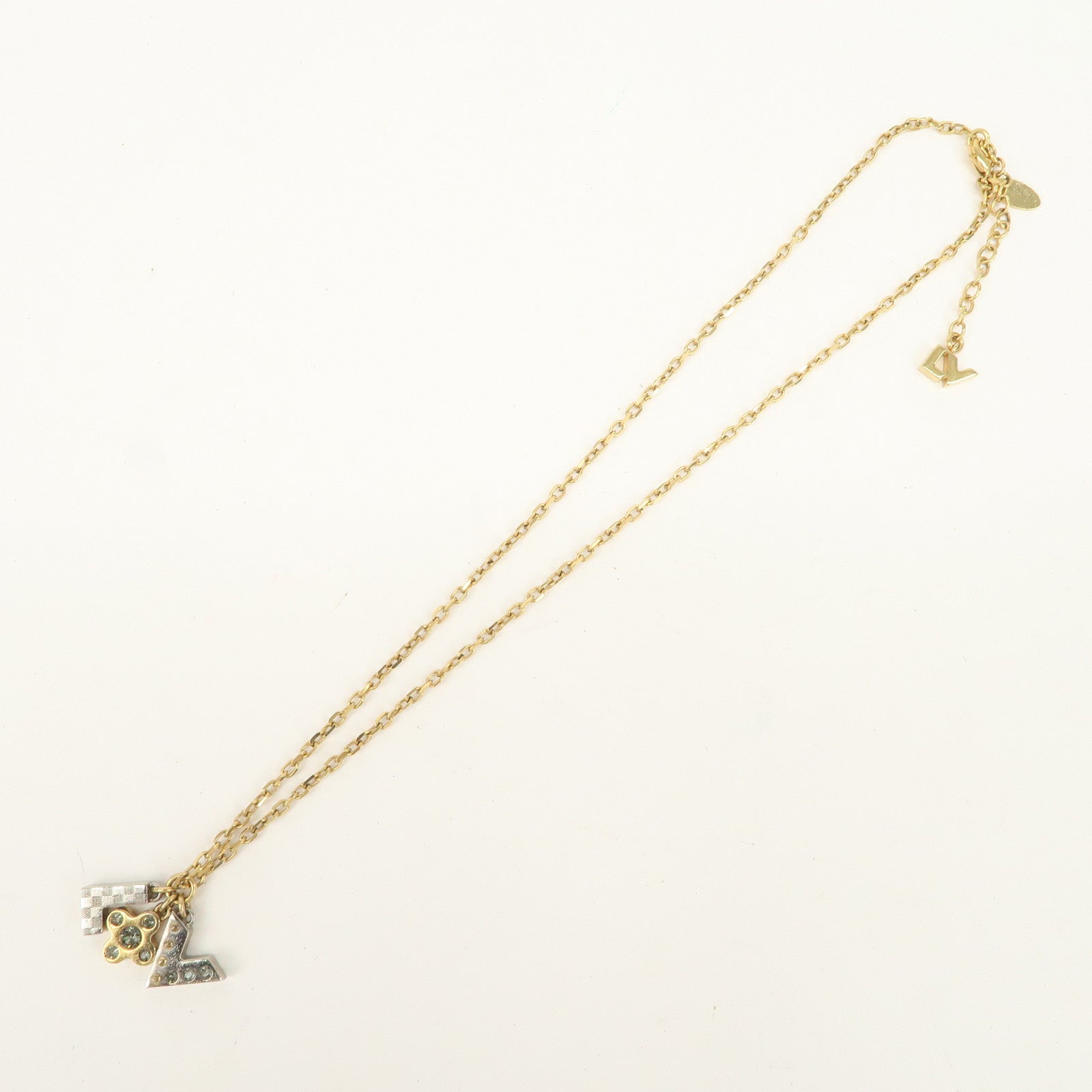Louis Vuitton Pendentif Love Letters Metal Necklace Gold M75421